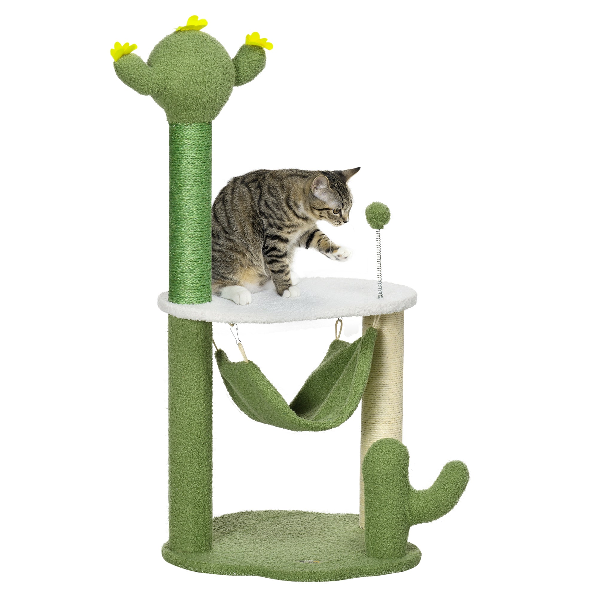 Árvore Arranhador para Gatos Verde 45x45x90 cm - Espaço Confortável e Divertido para o Seu Felino