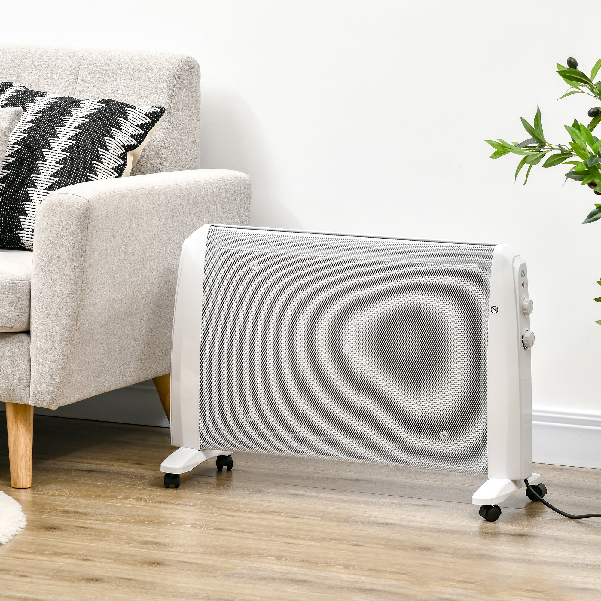 Aquecedor Elétrico de Mica 1000W/2000W - 79x27x54 cm - Branco