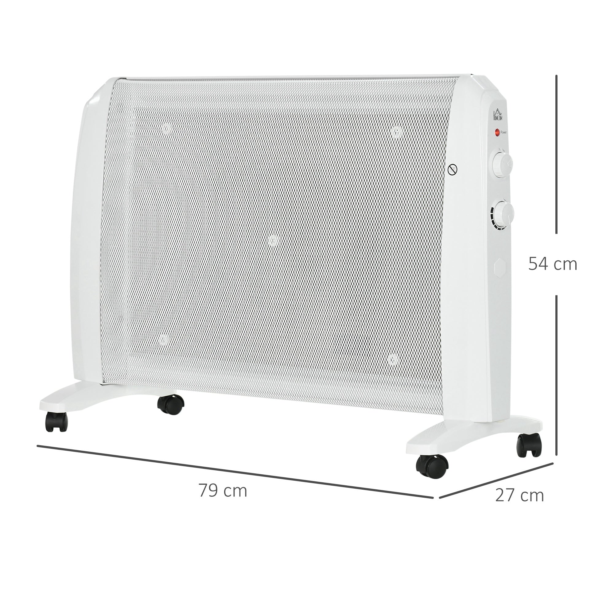 Aquecedor Elétrico de Mica 1000W/2000W - 79x27x54 cm - Branco
