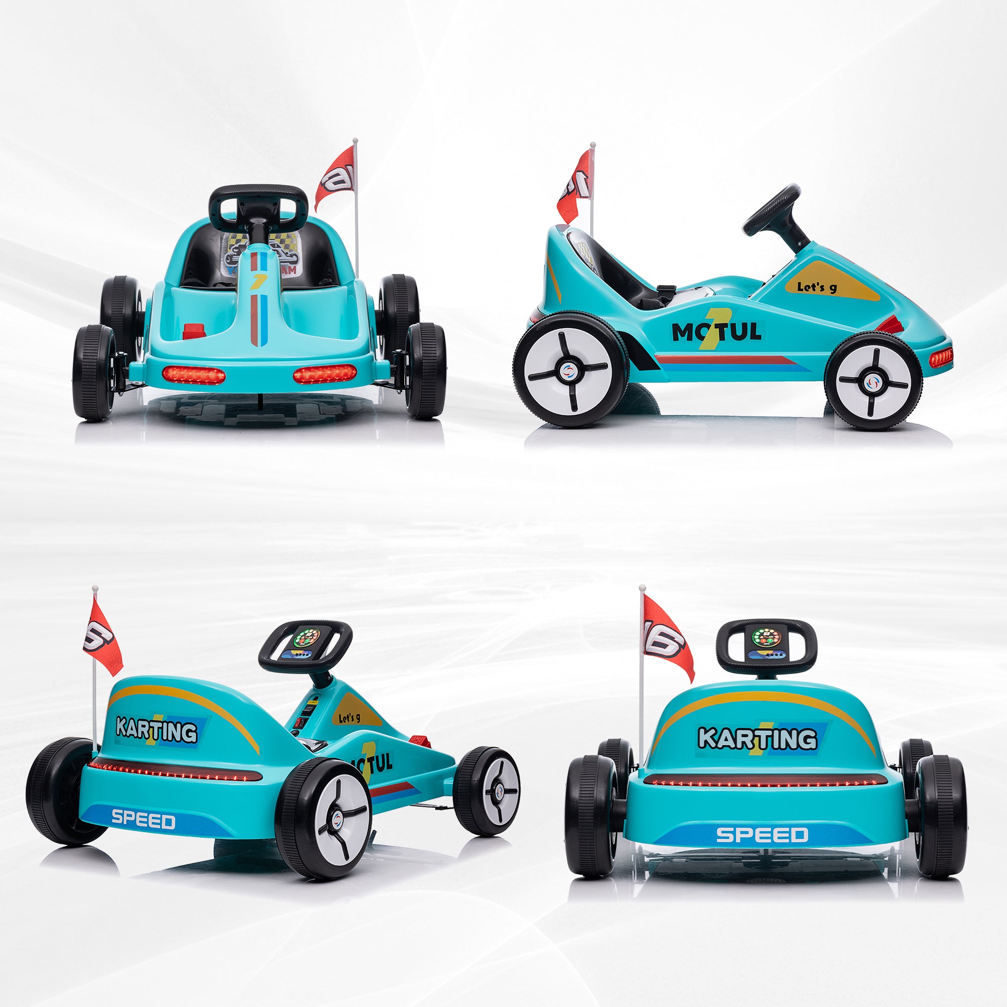 Kart Elétrico Infantil 85x70x45 cm Azul Claro