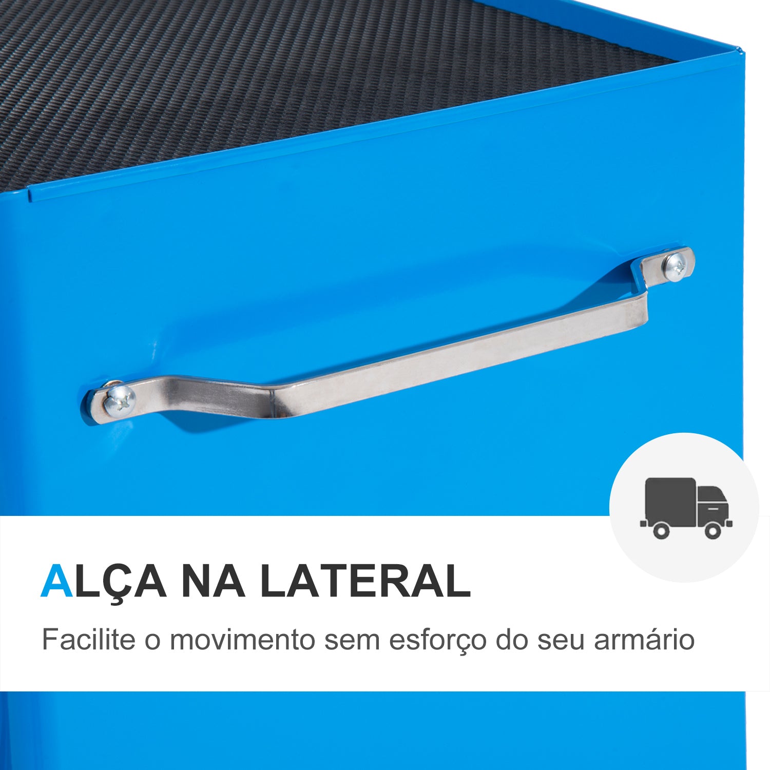 Carrinho de Ferramentas com 5 Gavetas e Rodas - Azul 61,5x33x85 cm