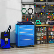 Carrinho de Ferramentas com 5 Gavetas e Rodas - Azul 61,5x33x85 cm