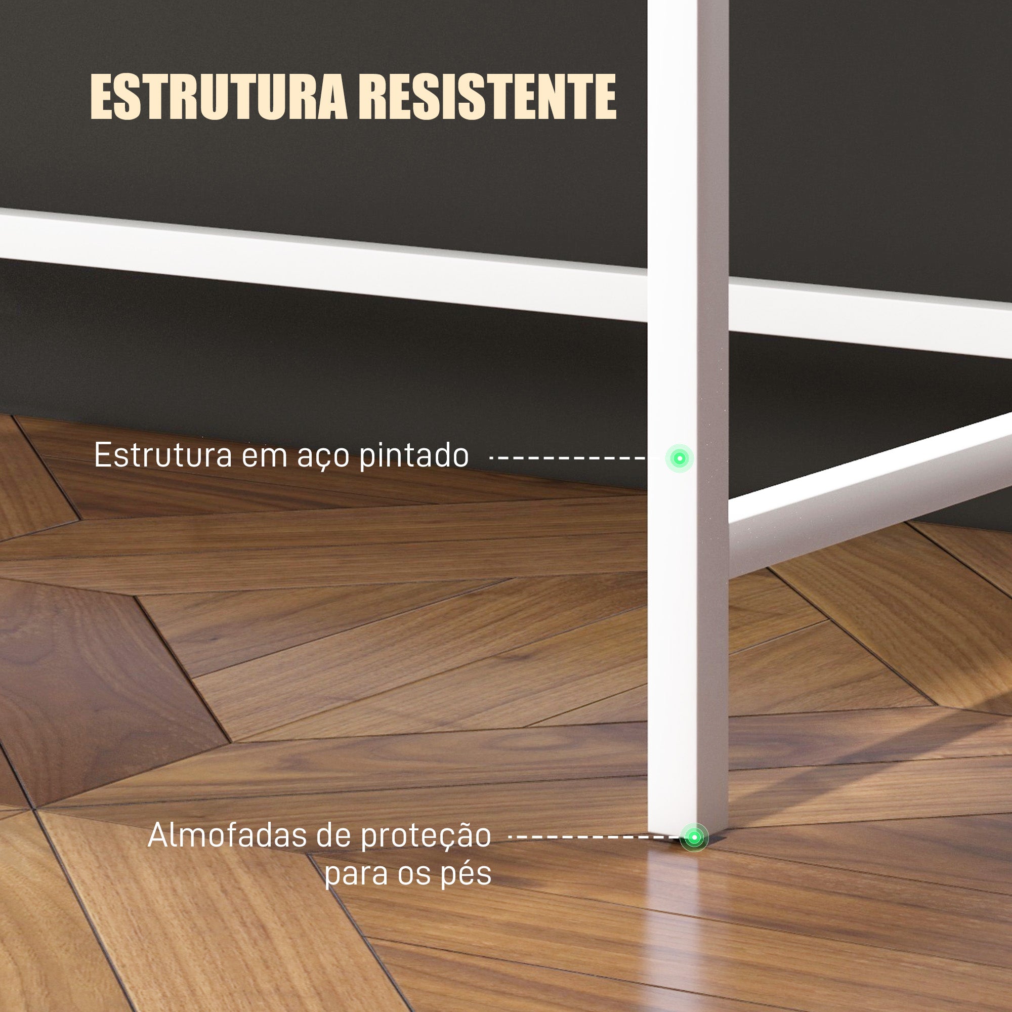Secretária Moderna com 2 Gavetas e Prateleira 106x51,5x102,5 cm Branco e Madeira