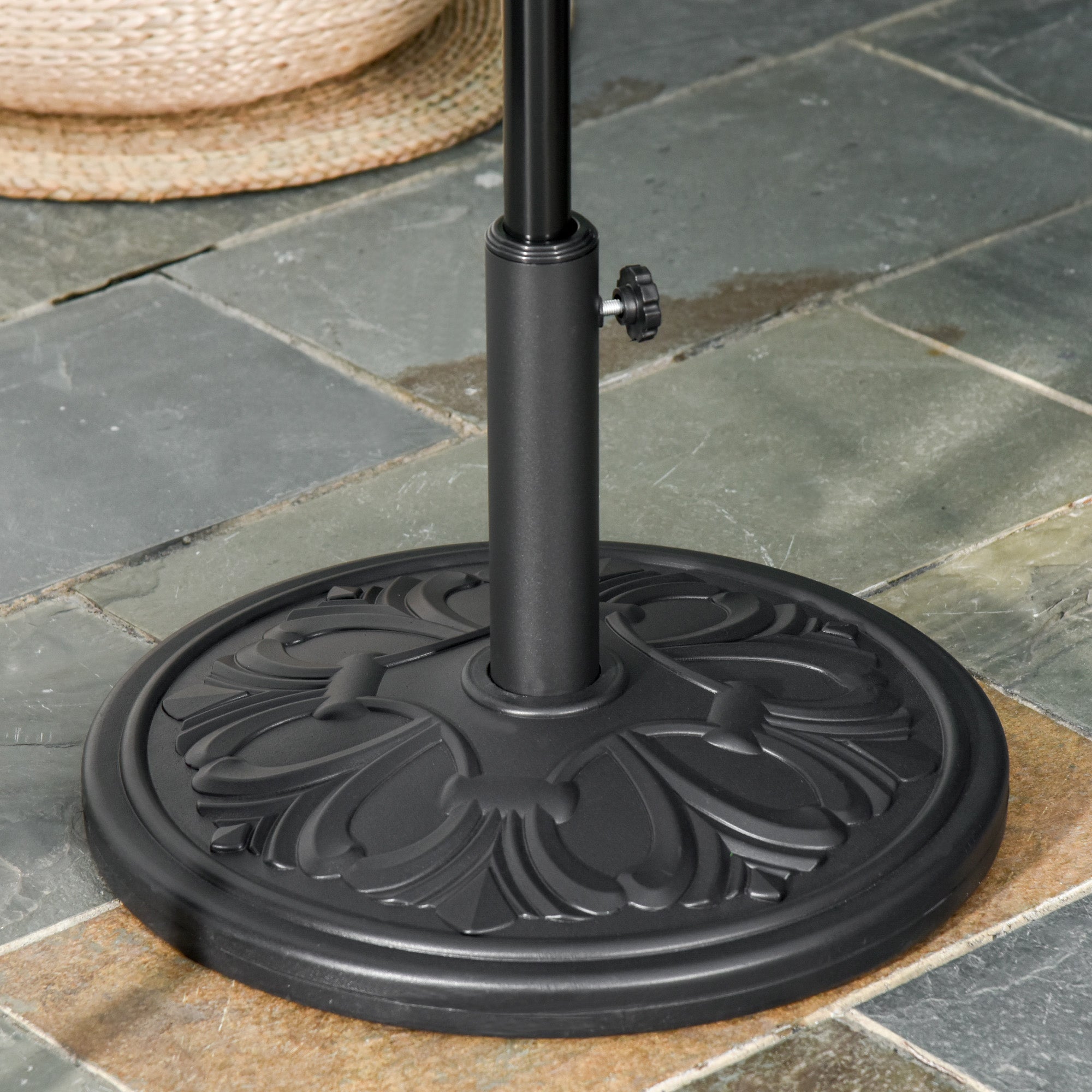 Base para Guarda Sol Redondo Ø48x34 cm - Cor Preto