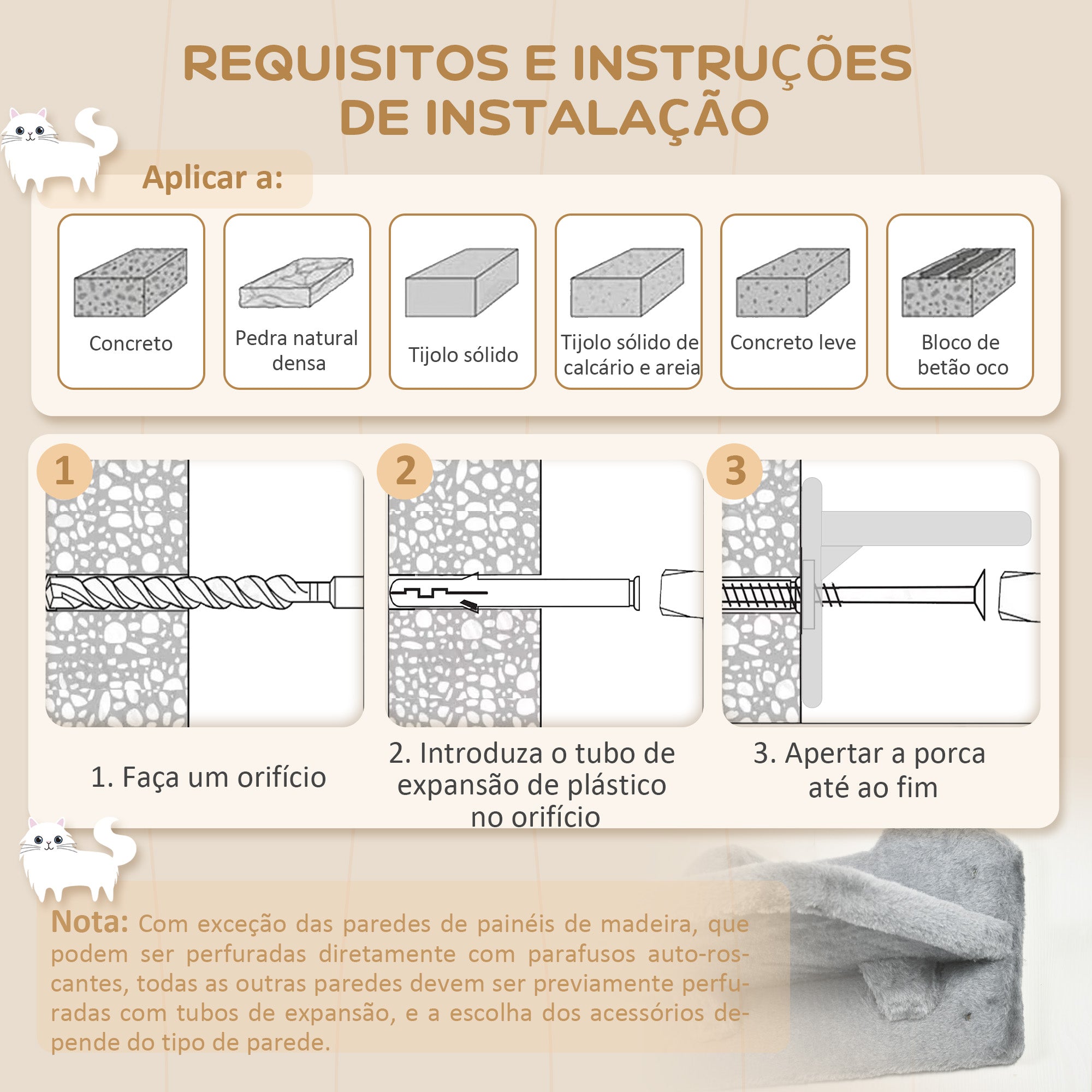 Prateleiras de Escalada para Gatos 40x28x73 cm - Cor Cinzenta