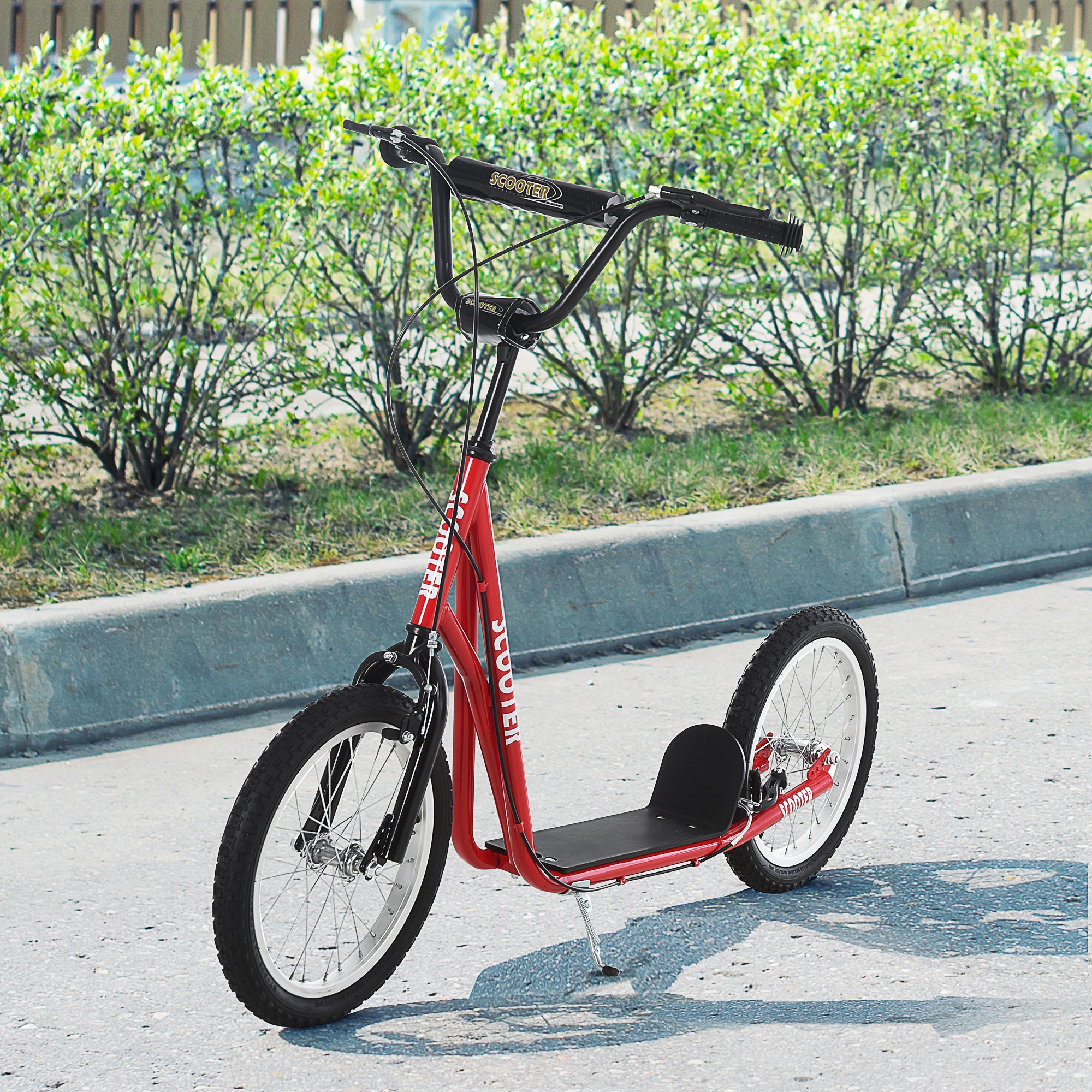 Trotinete Infantil Vermelha com Guiador Ajustável 139x58x90-96 cm