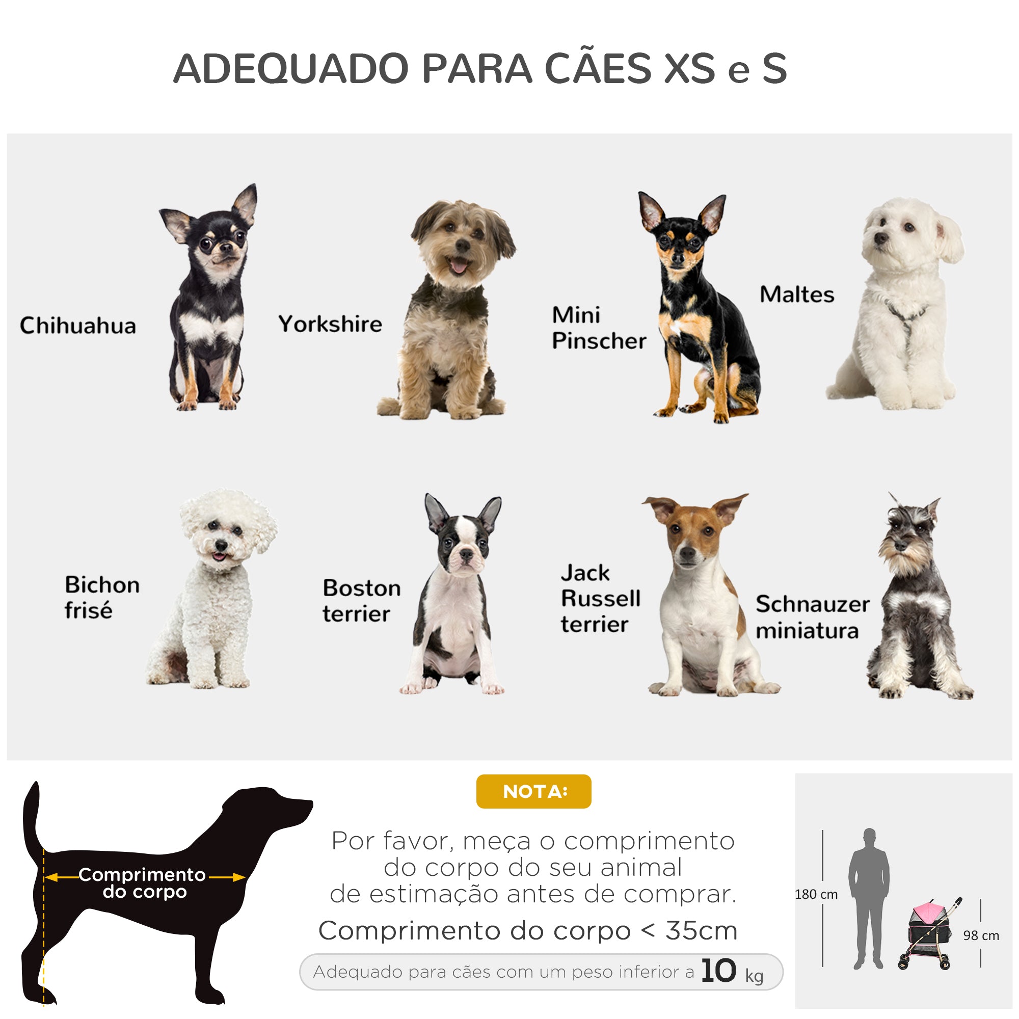 Carrinho para Animais de Estimação 3 em 1 – 82x49,5x98 cm – Rosa – Aço e Tecido Oxford 600D