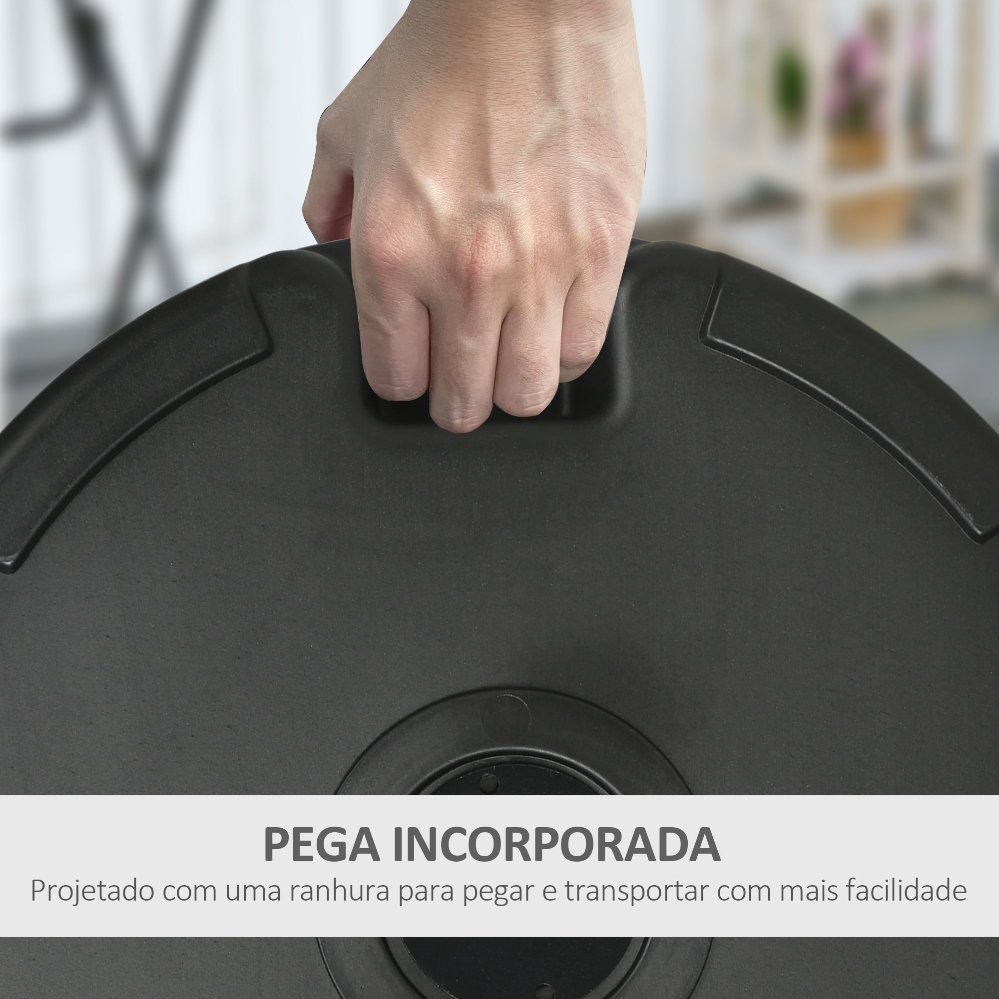 Base para Chapéu de Sol Redonda –  Ø56x30,5cm – Preto – Plástico PE