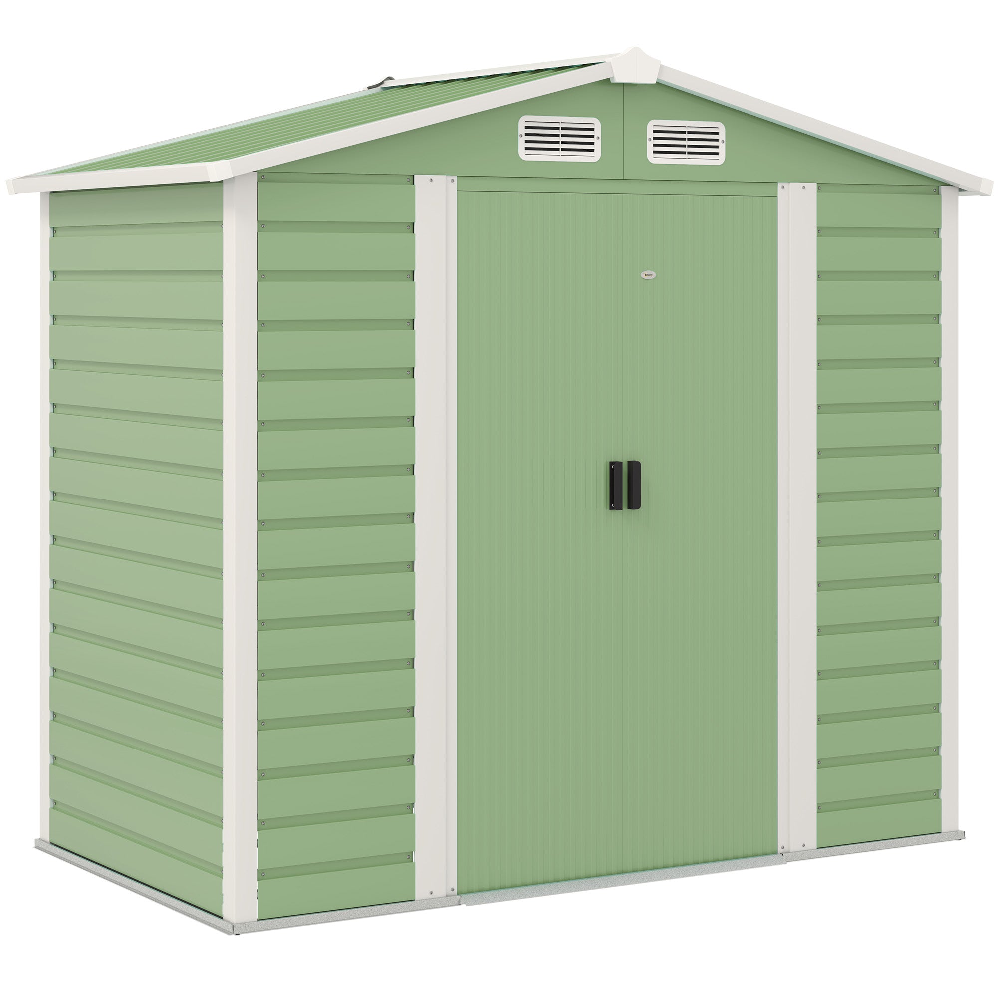 Abrigo de Jardim Exterior Verde Claro 213x120x166/194 cm