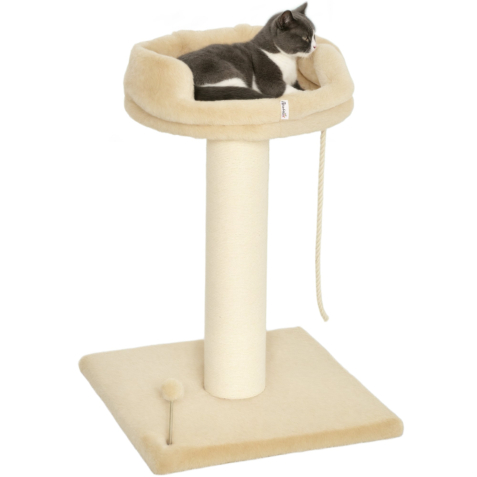 Arranhador para Gatos Mini de 2 Níveis 55x55x83 cm Bege