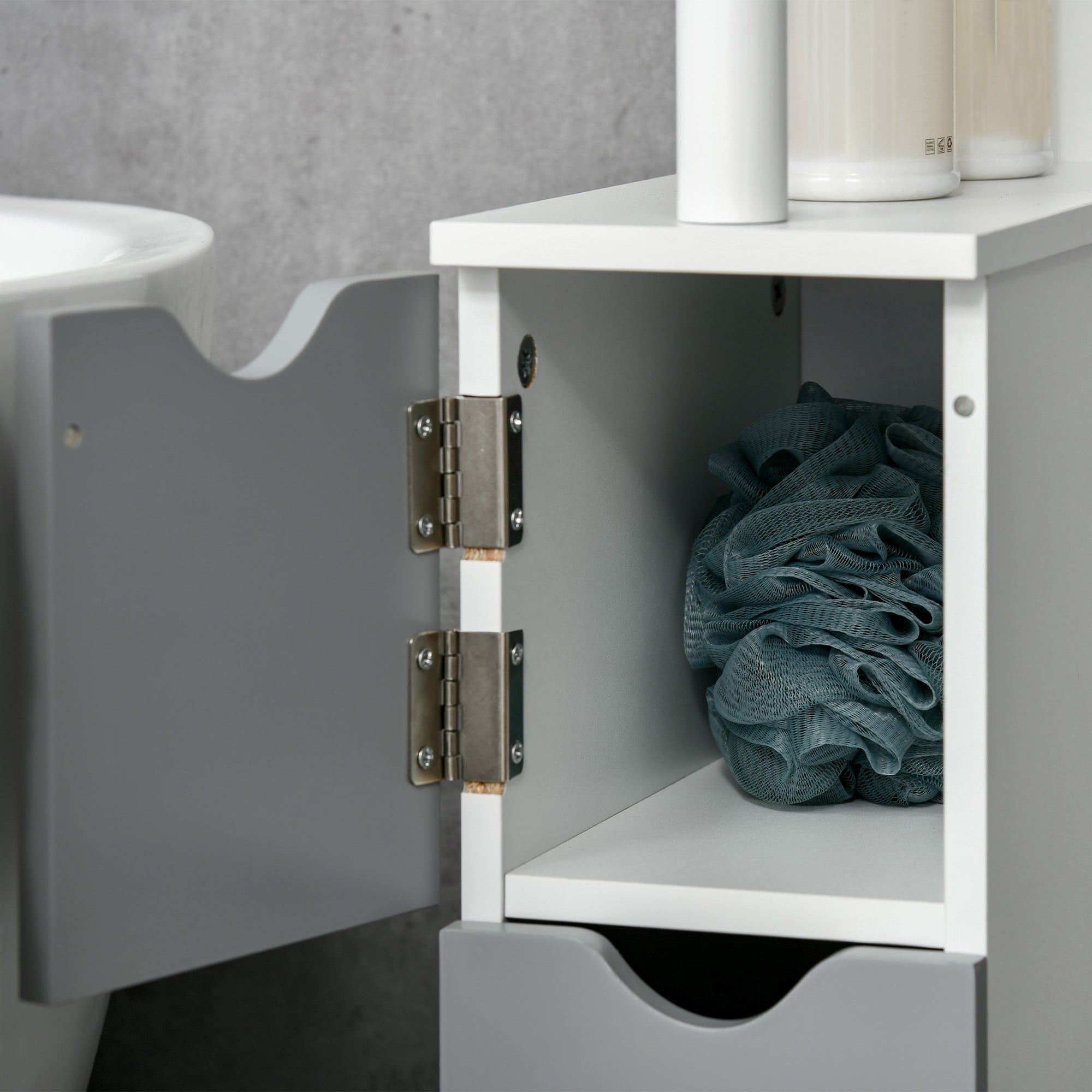 Coluna Casa de Banho Moderna 15,2x29,8x118 cm Branco e Cinza