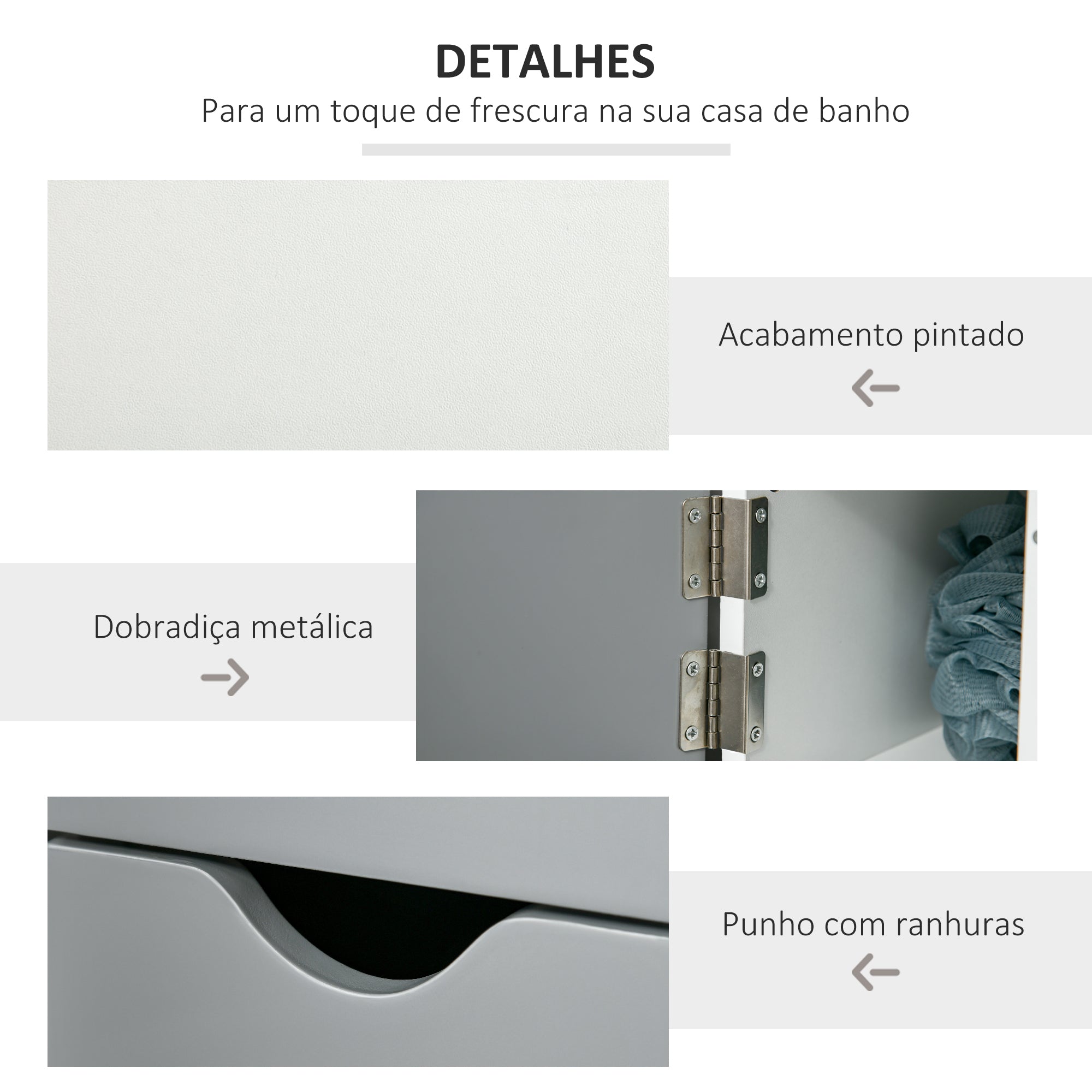 Coluna Casa de Banho Moderna 15,2x29,8x118 cm Branco e Cinza