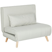 Poltrona Sofá Cama Individual Dobrável Bege Claro 94x78x80 cm