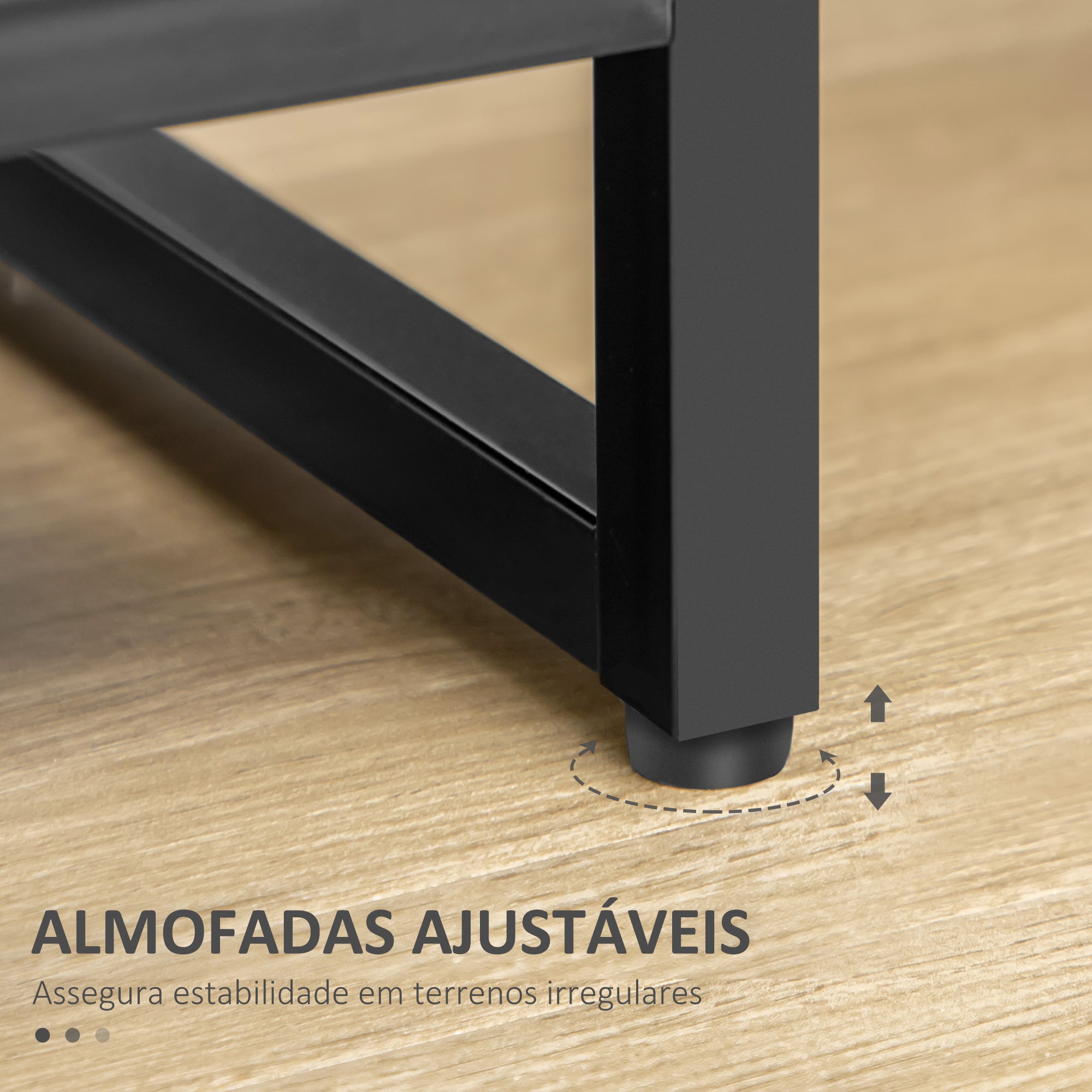 Mesa de Cabeceira Estilo Industrial 45x40x50.5 cm - Castanho Rústico