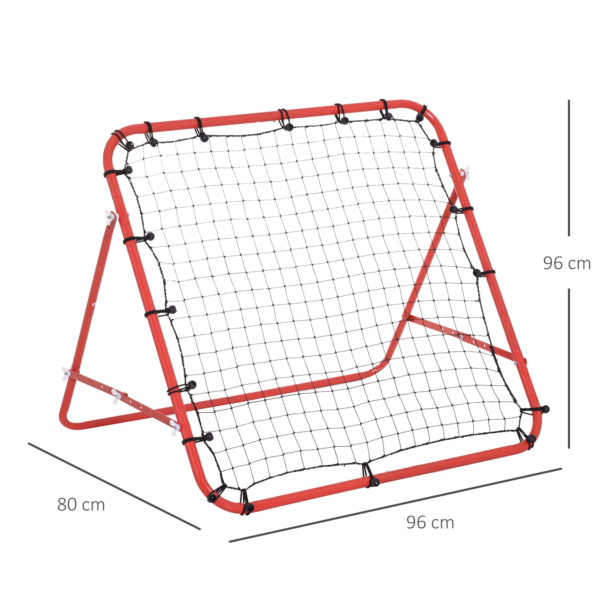 Rede de Rebote com Ângulo Ajustável 96x80x96cm - Vermelho