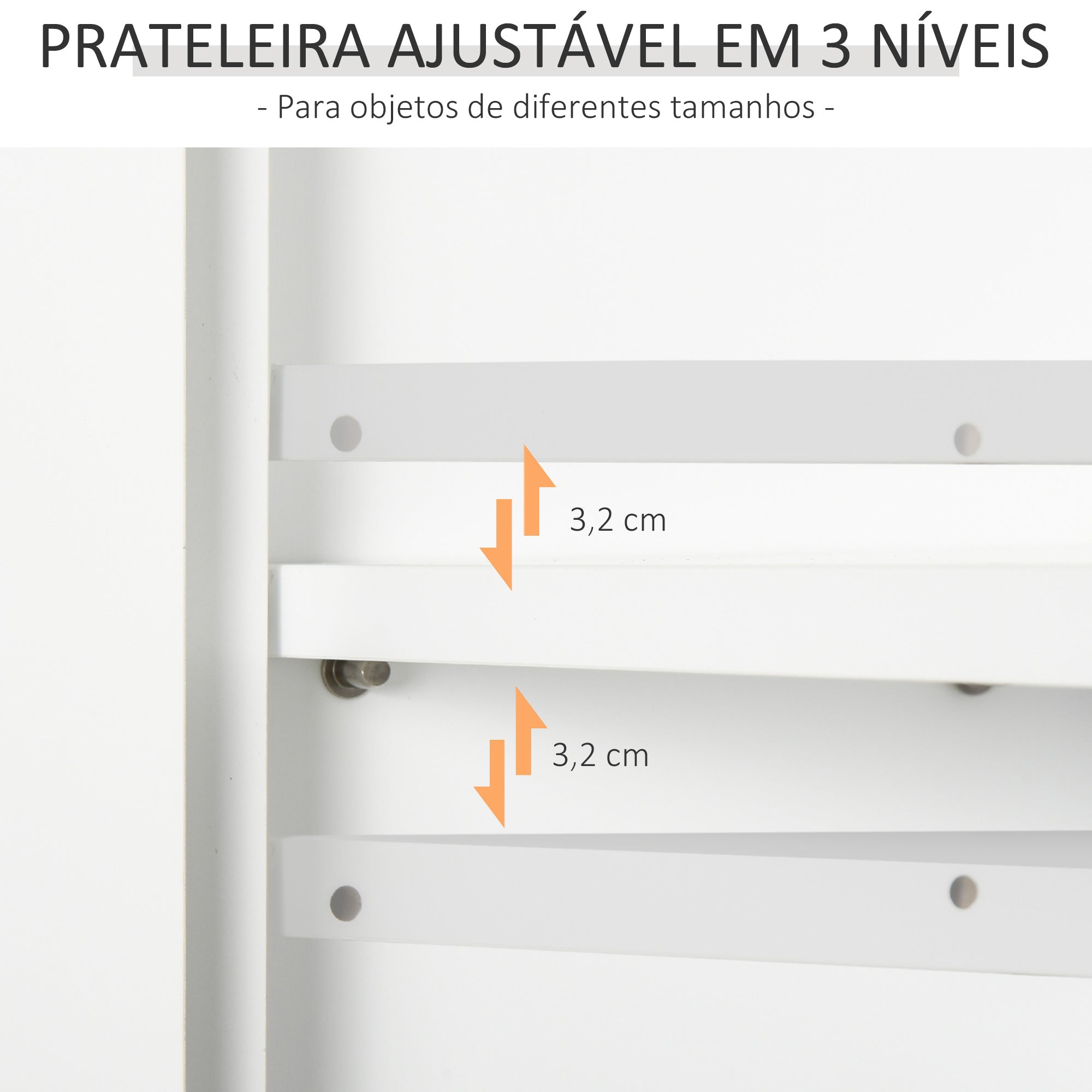Armário de Parede Suspenso para Casa de Banho 60x19,8x58 cm - Branco