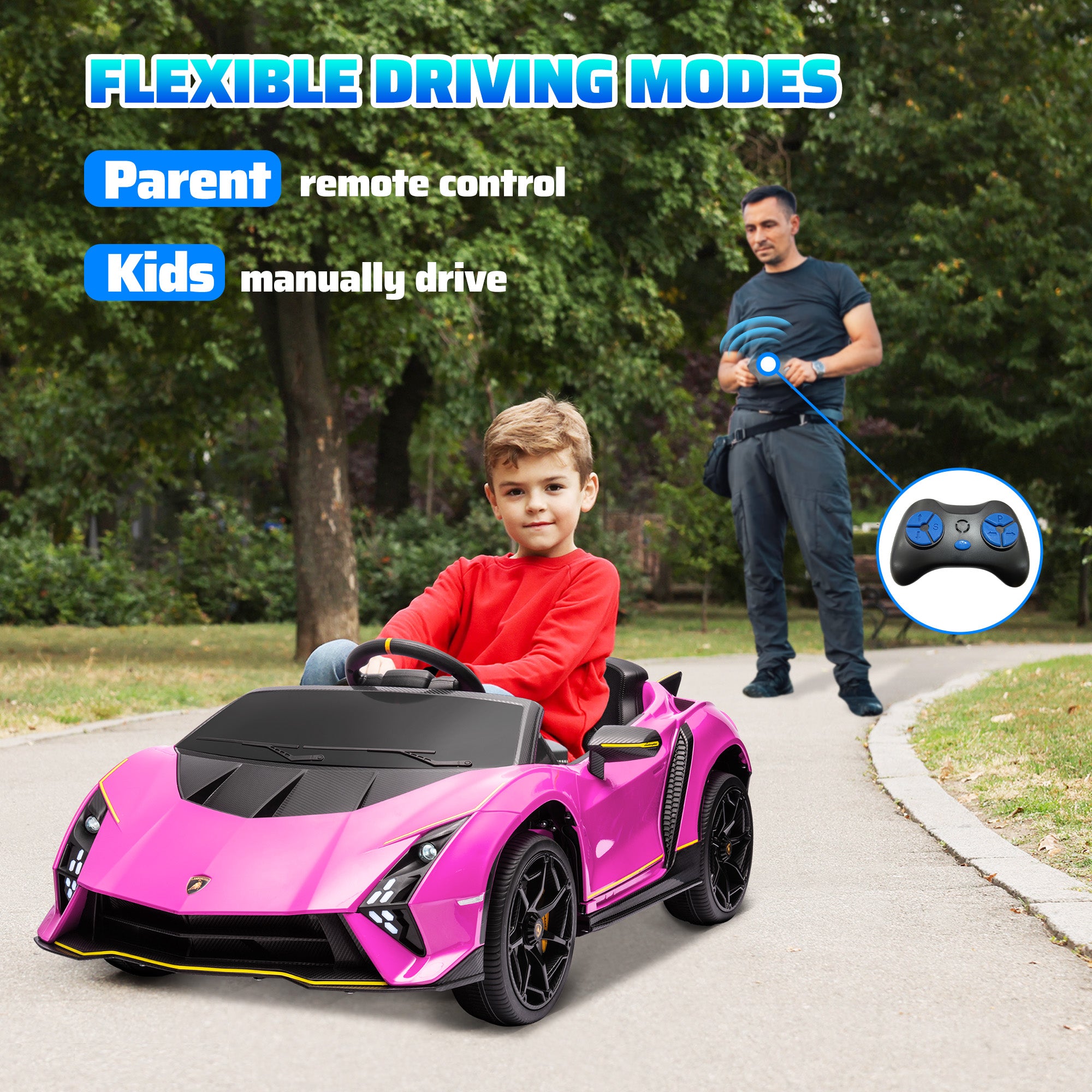 Carro Elétrico Infantil Rosa 114,5x64x45,5 cm