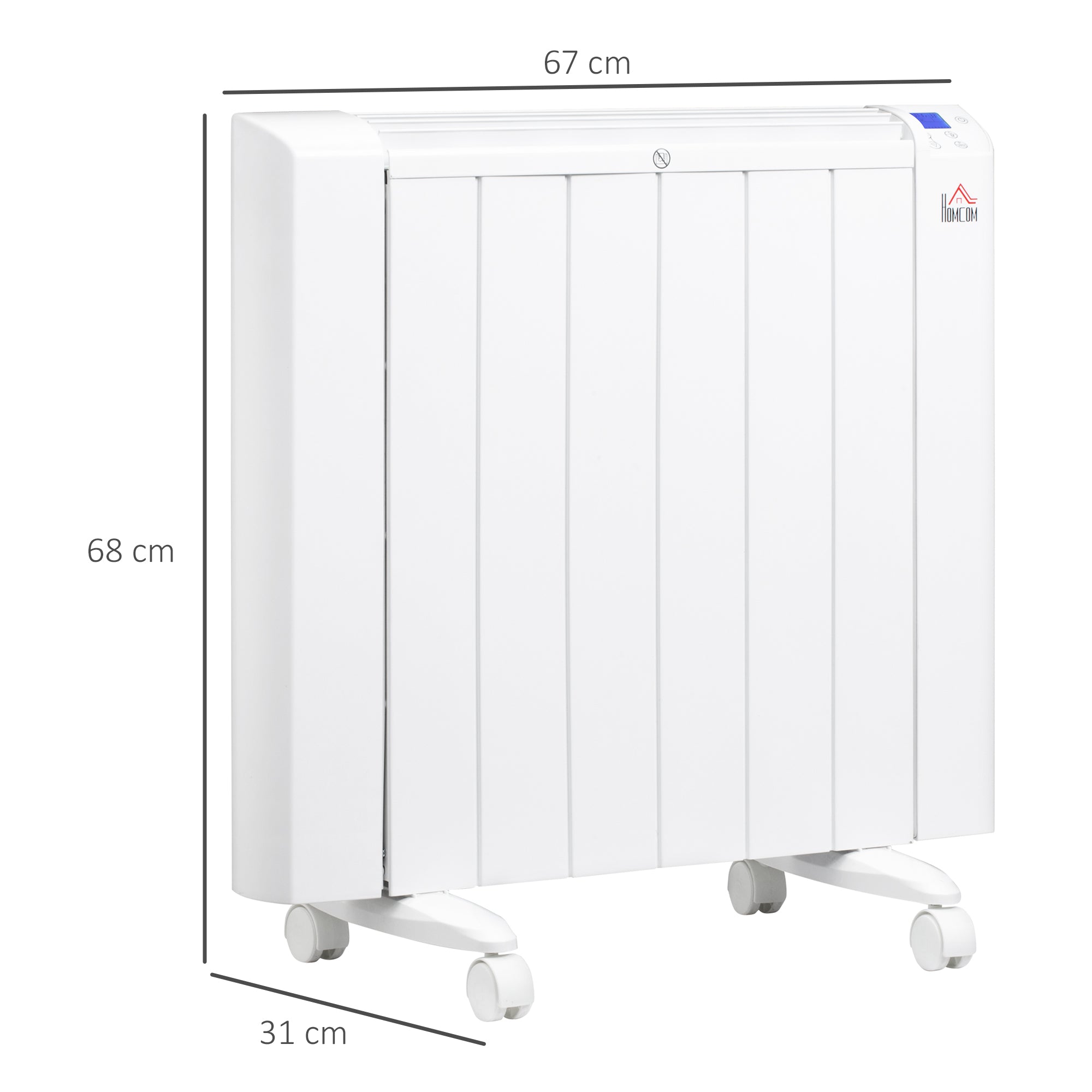 Aquecedor Elétrico 1500W Convector Alumínio Branco 67x31x68cm