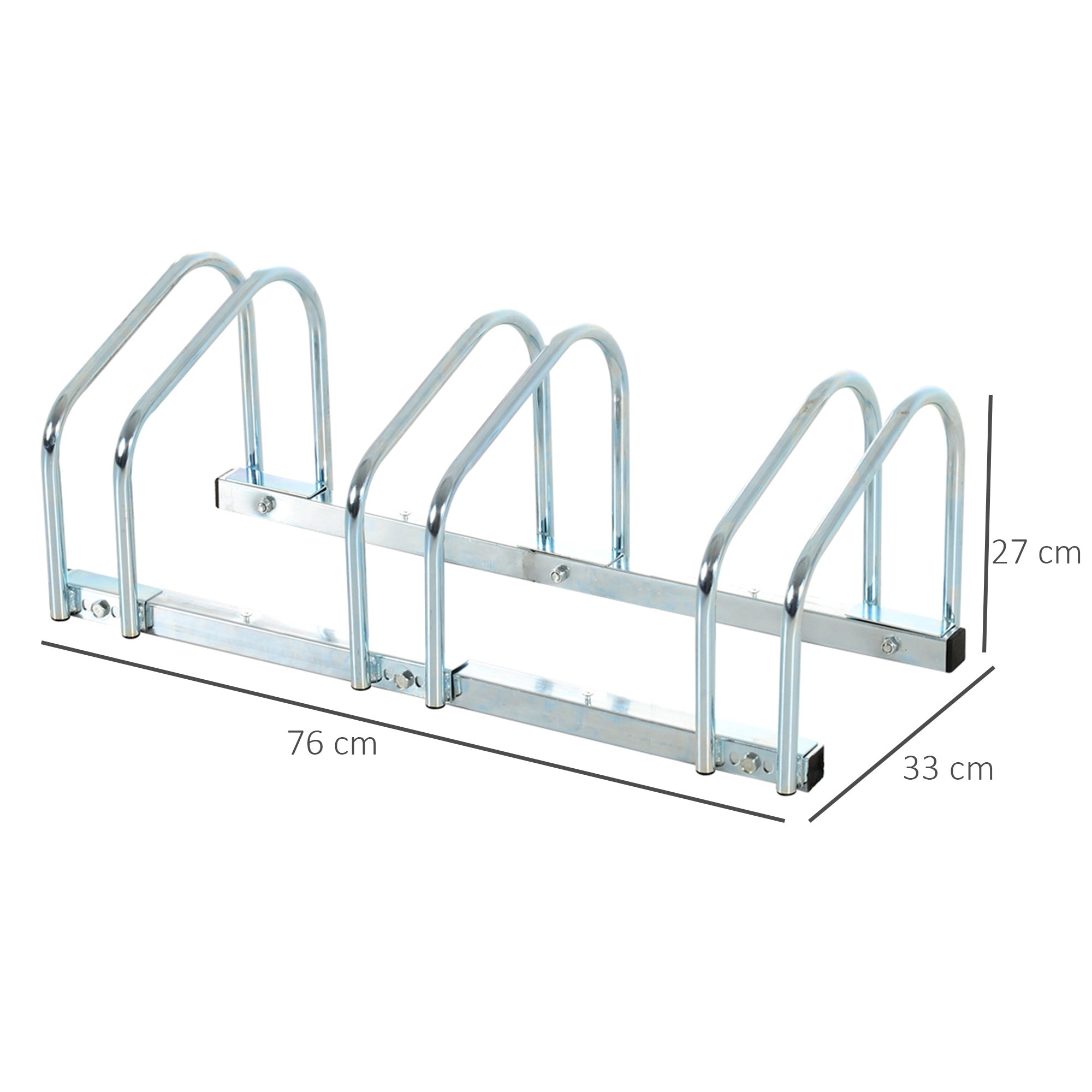 Suporte para Bicicletas – 76x33x27cm – Prateado – Aço Galvanizado