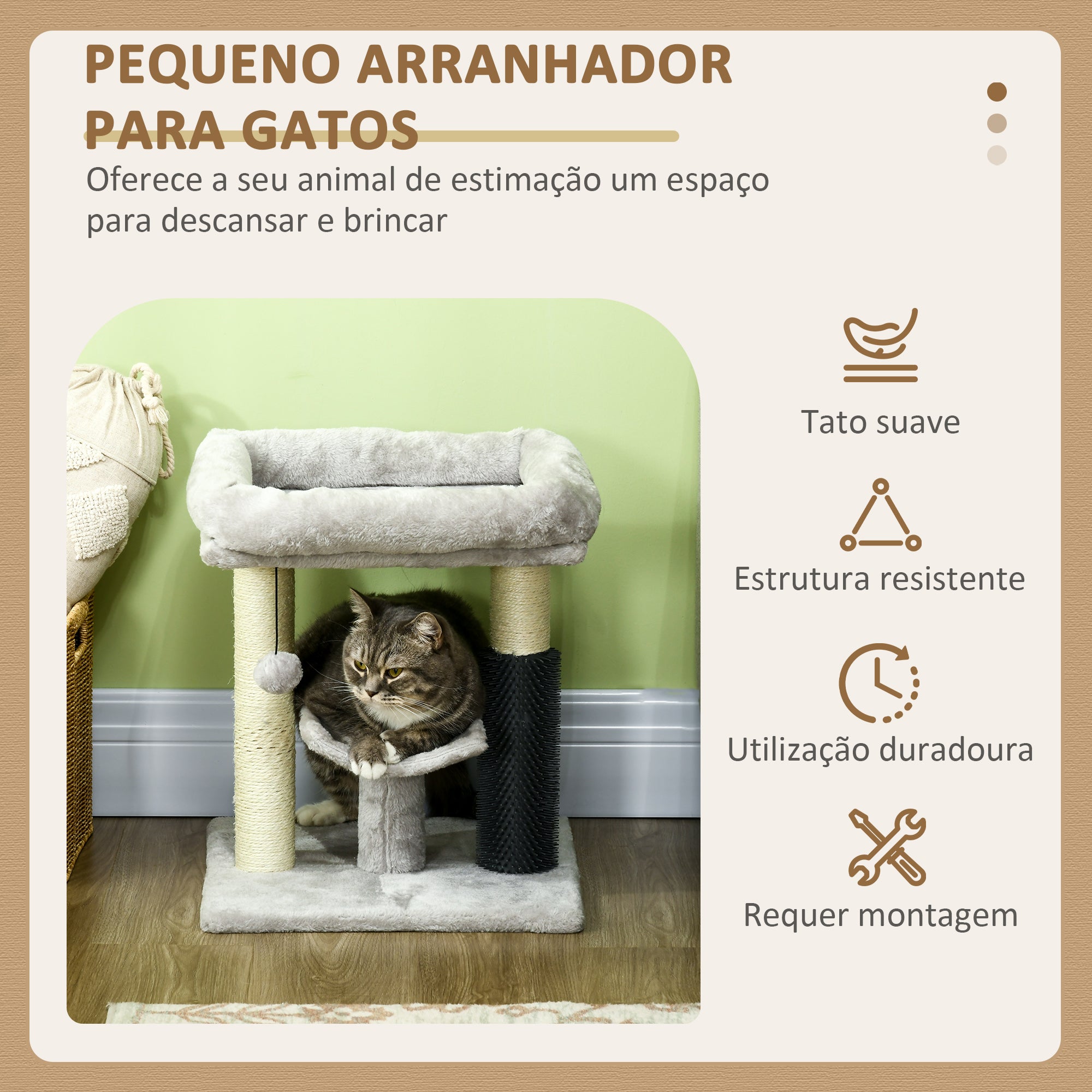 Arranhador para Gatos - Cinzento, 40x40x48 cm