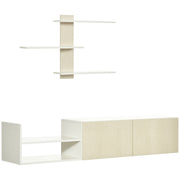 Móvel de TV Moderno 150x31.5x40cm - Branco e Madeira