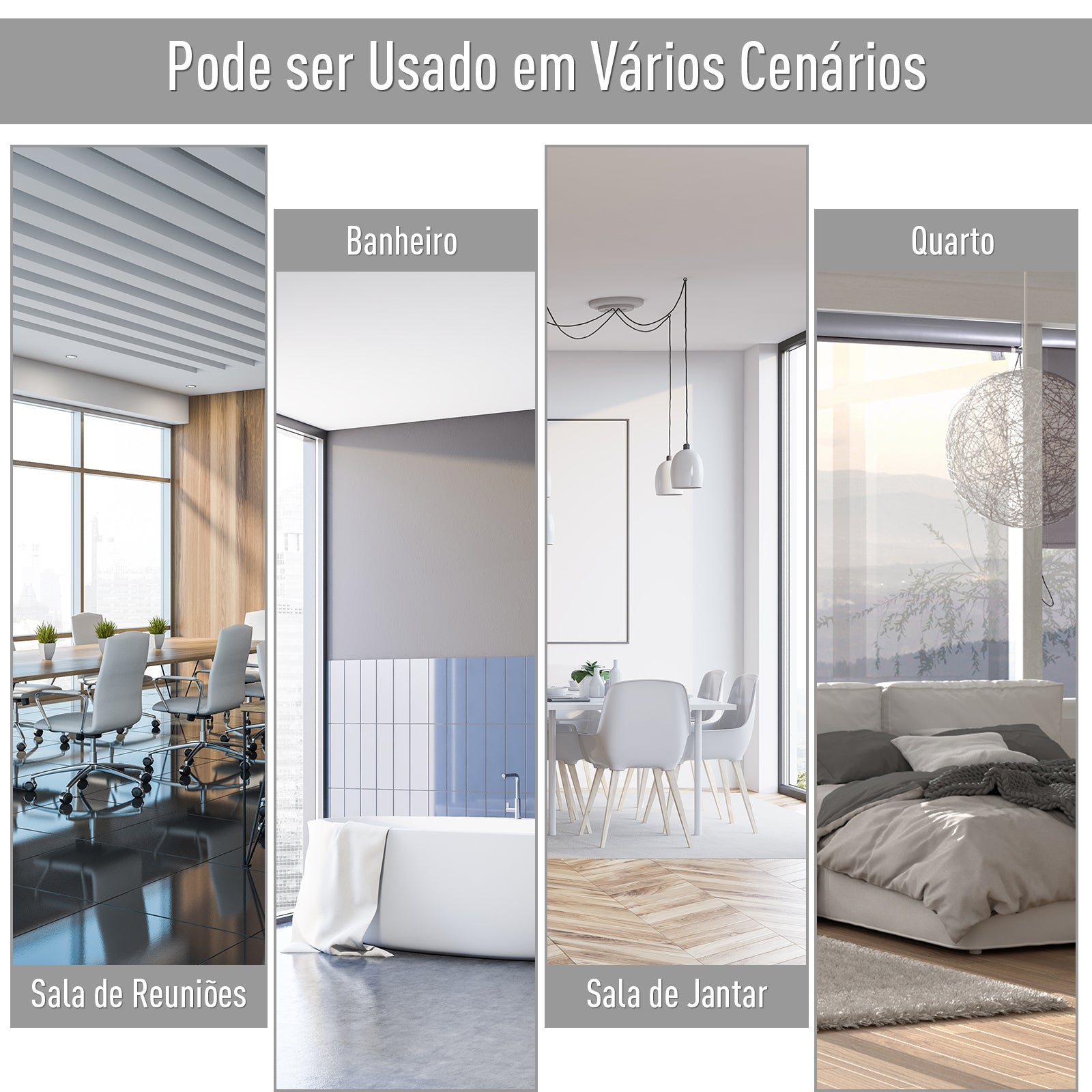 Toldo Vertical Enrolável Proteção UV 140x250 cm - Cinza Escuro