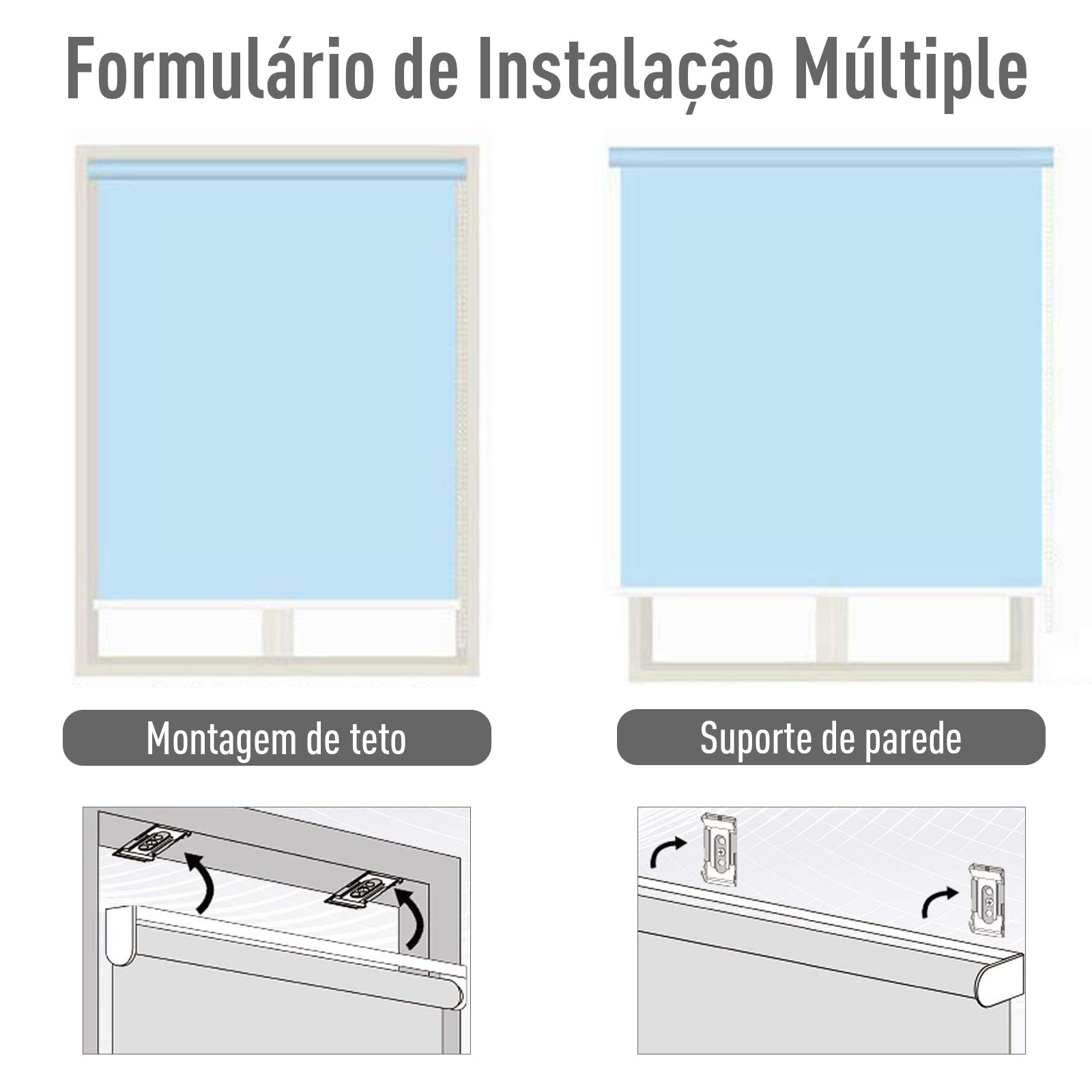 Toldo Vertical Enrolável Proteção UV 140x250 cm - Cinza Escuro