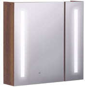 Armário de Casa de Banho com Espelho LED 70x15x65 cm - Castanho Rústico