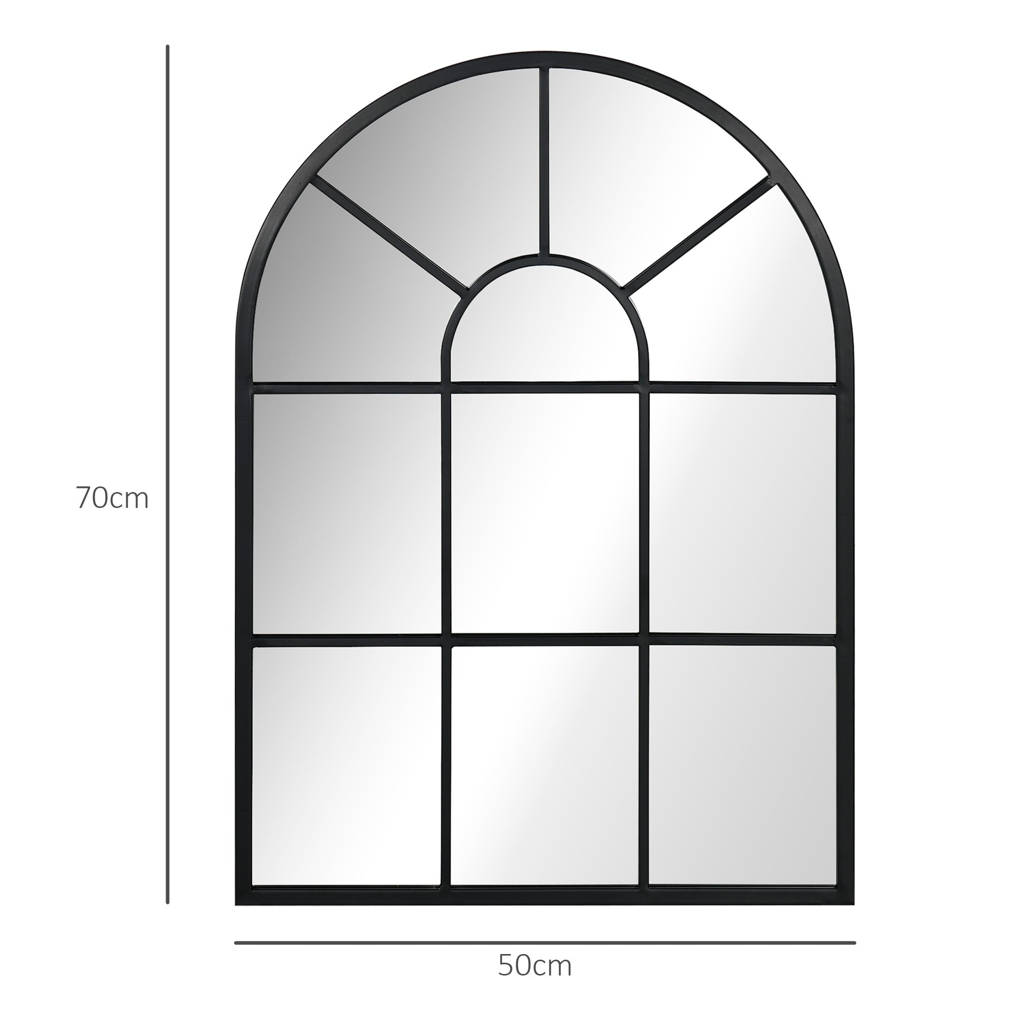Espelho Decorativo de Parede 50x70 cm Cor Preto - Estilo Moderno