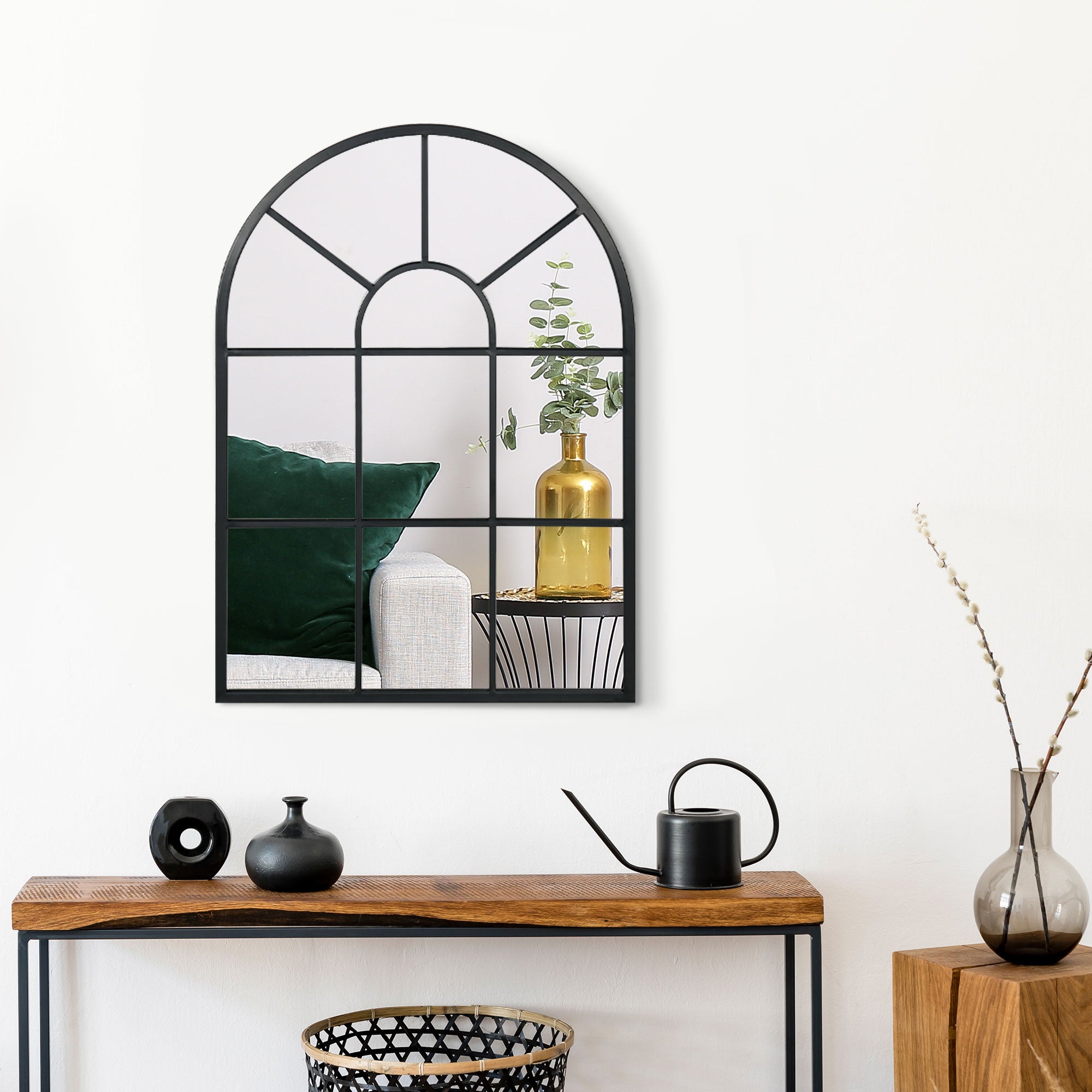 Espelho Decorativo de Parede 50x70 cm Cor Preto - Estilo Moderno