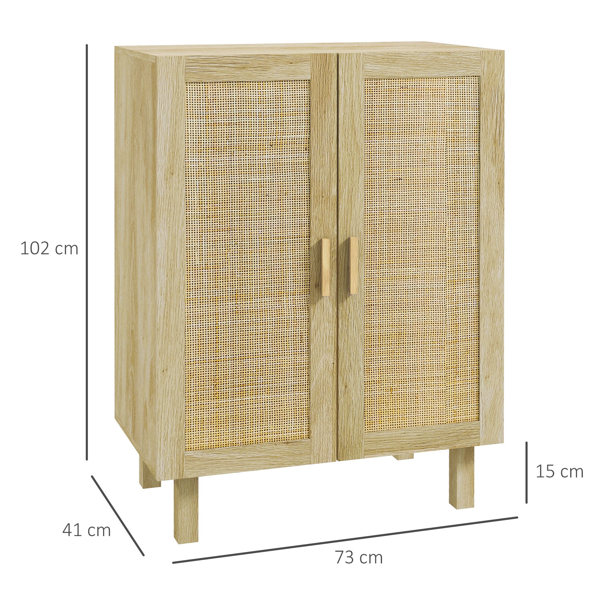 Aparador de Sala de Estar 73x41x102 cm Cor de Madeira Natural