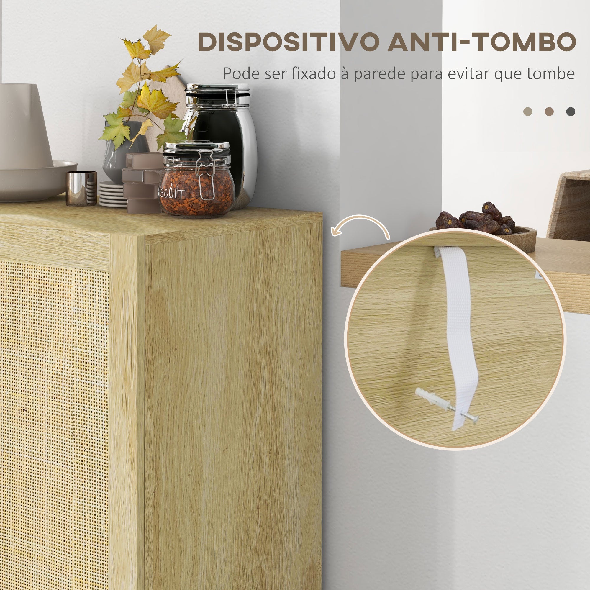 Aparador de Sala de Estar 73x41x102 cm Cor de Madeira Natural