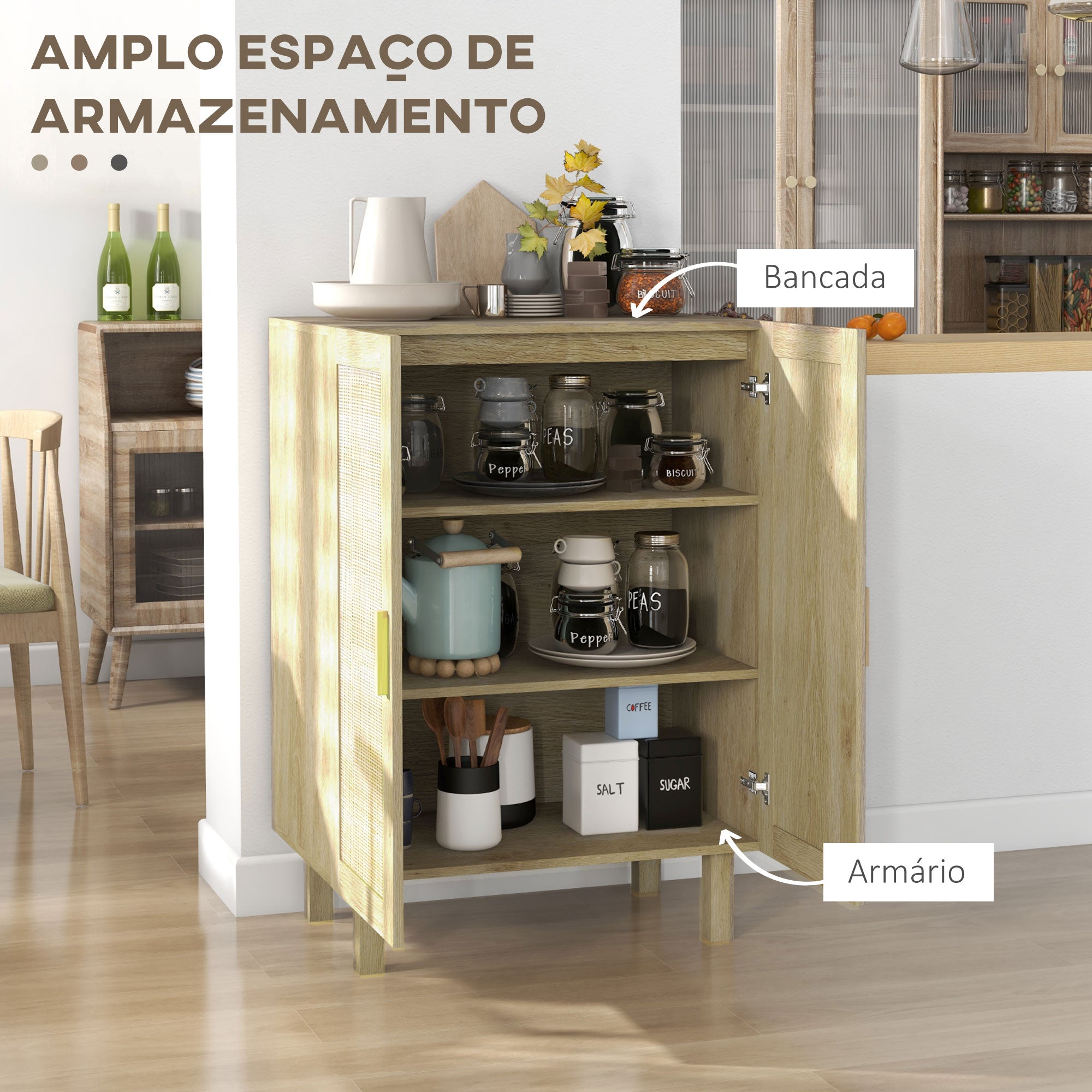Aparador de Sala de Estar 73x41x102 cm Cor de Madeira Natural