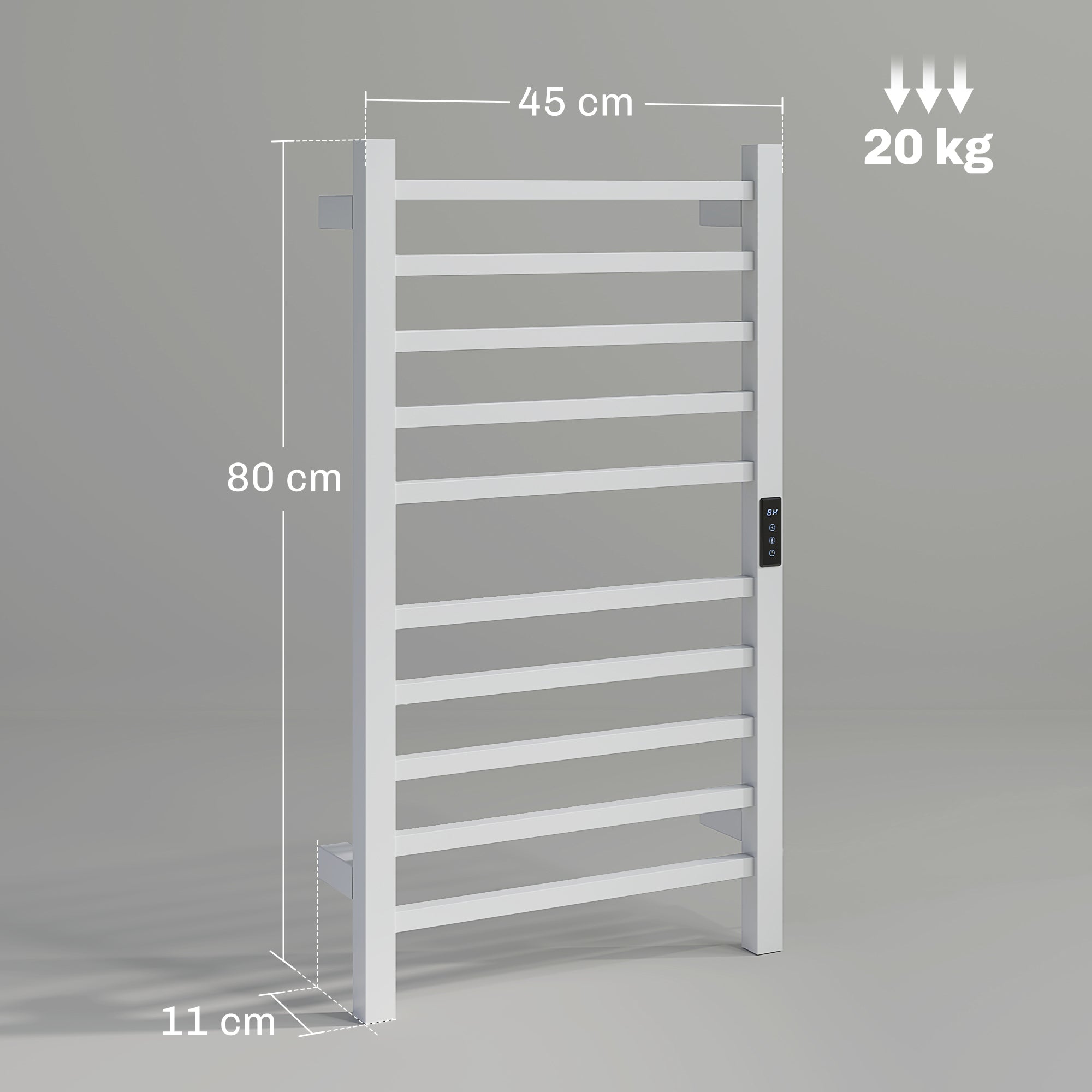 Toalheiro Elétrico de Parede 45x11x80 cm - Branco