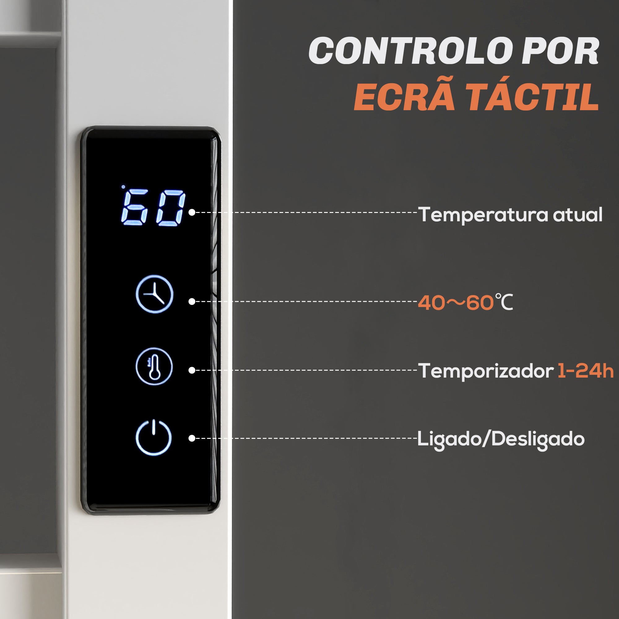 Toalheiro Elétrico de Parede 45x11x80 cm - Branco