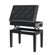 Banco de Piano com Espaço de Armazenamento 54,5x33x48-58 cm Preto
