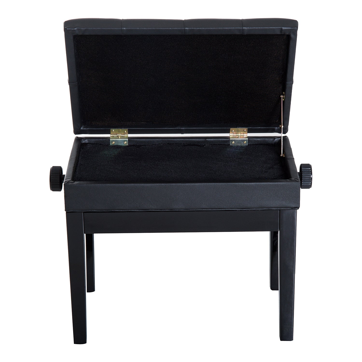 Banco de Piano com Espaço de Armazenamento 54,5x33x48-58 cm Preto