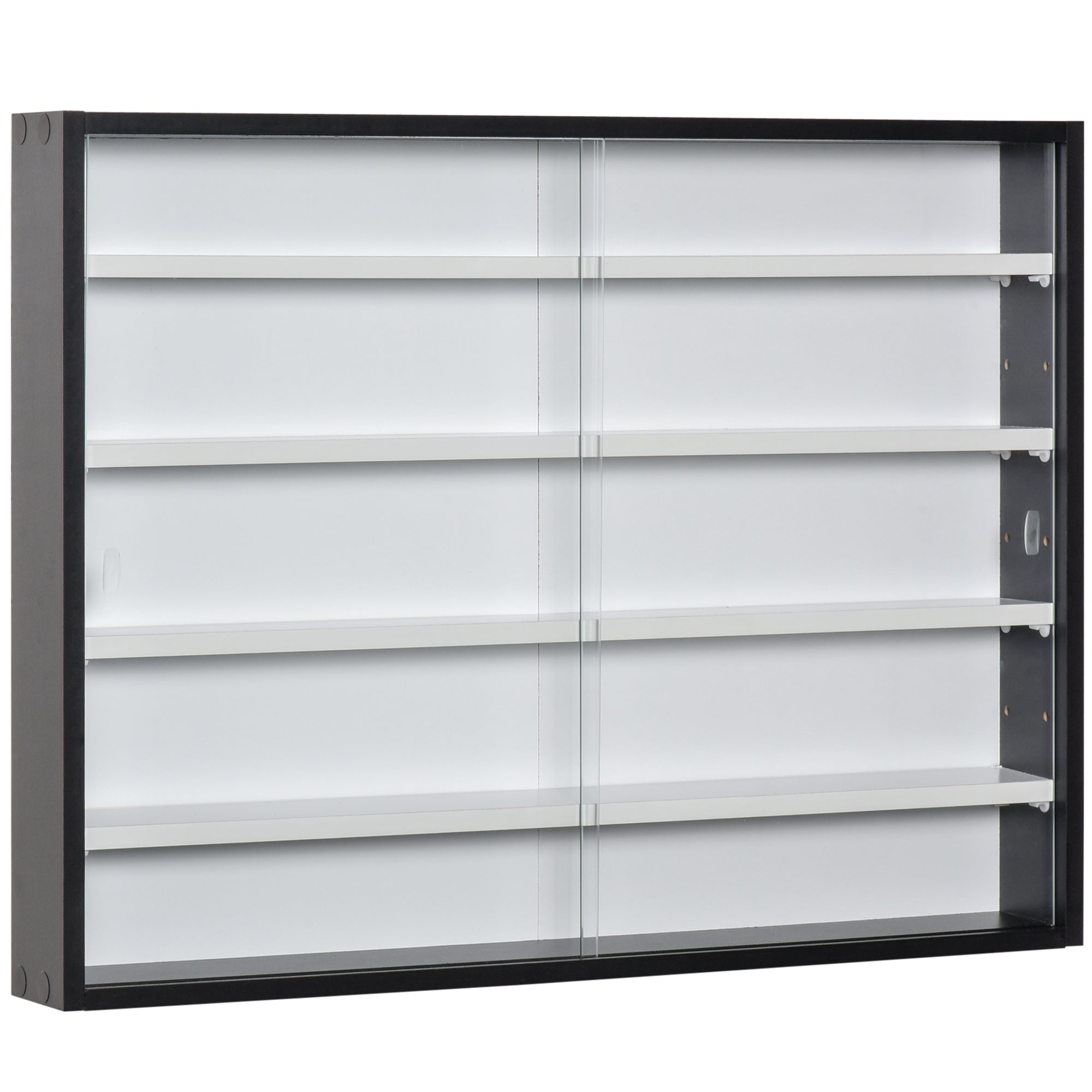 Vitrine de Parede com Prateleiras Ajustáveis 80x9.5x60cm Cor Preto