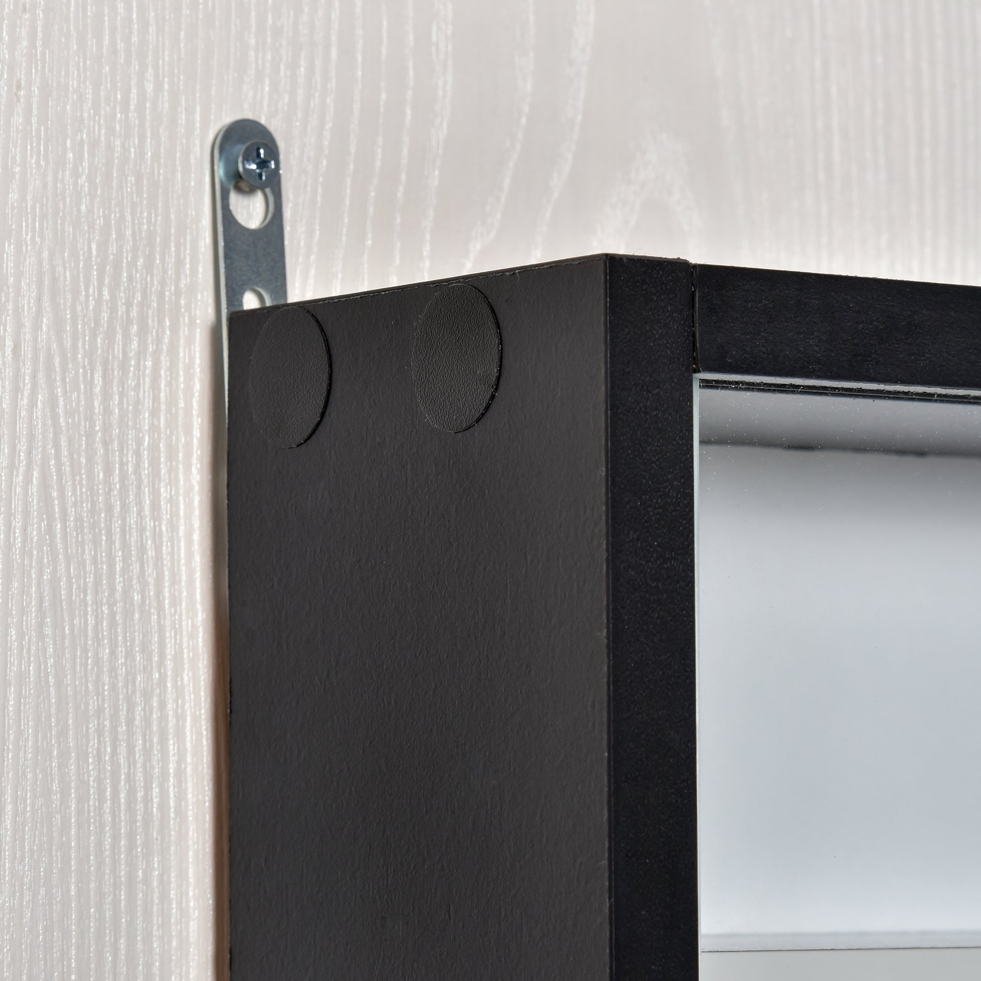 Vitrine de Parede com Prateleiras Ajustáveis 80x9.5x60cm Cor Preto