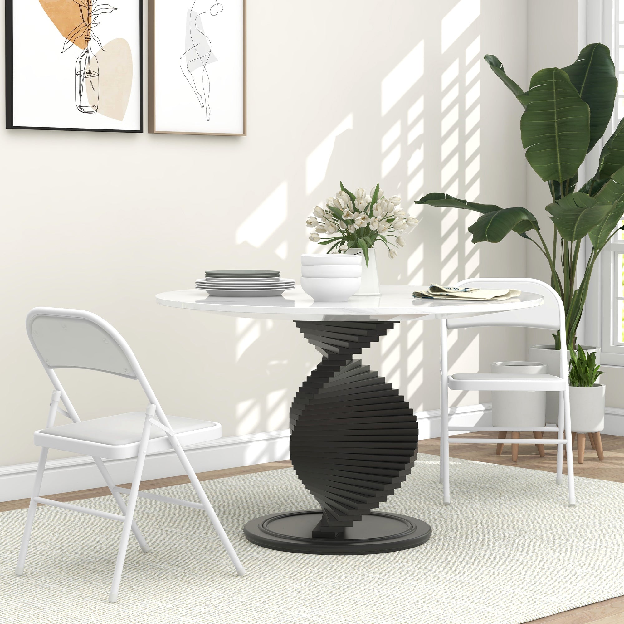 Conjunto de Cadeiras Dobráveis – 45x46x78 cm – Branco – Aço