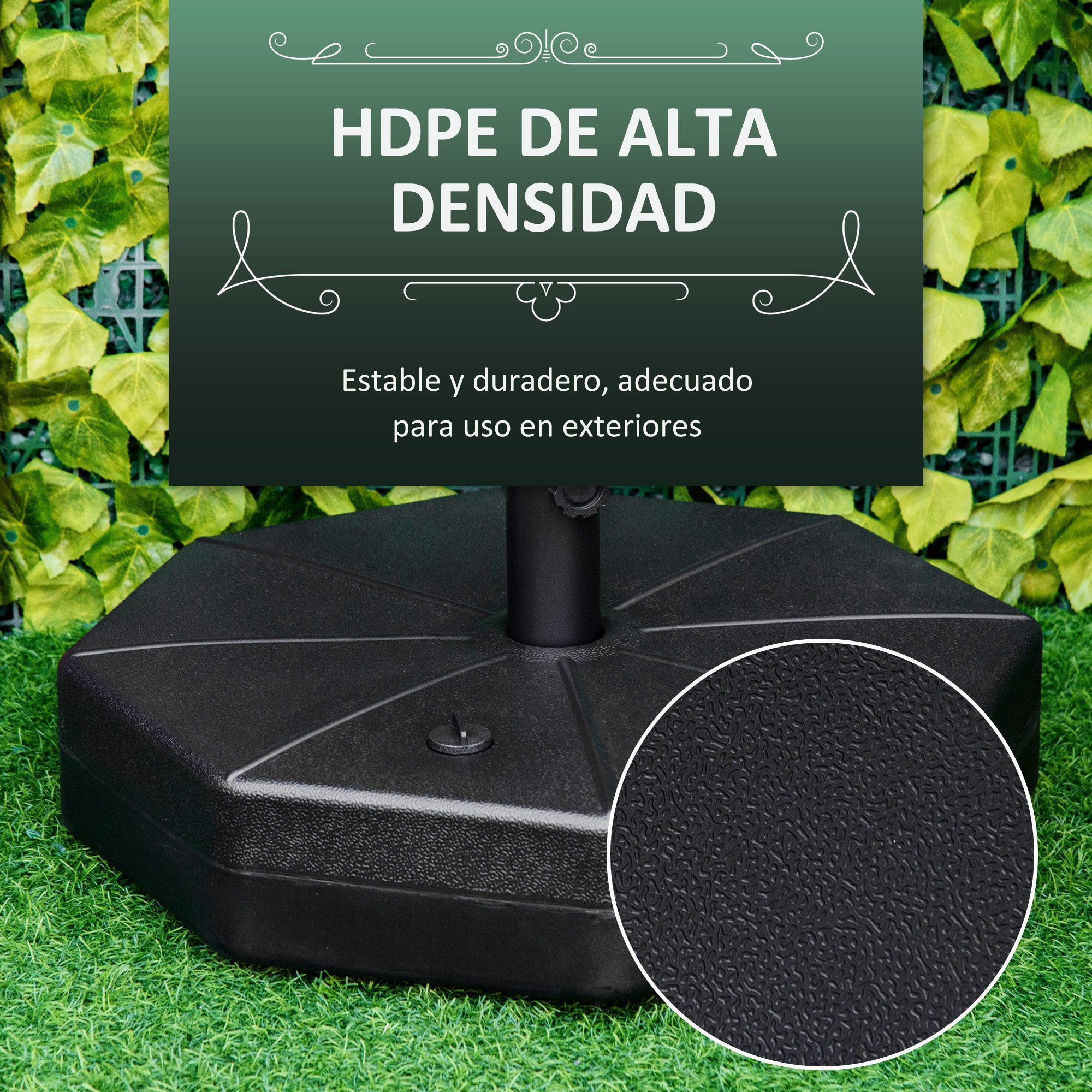 Base para Chapéu de Sol Recarregável 60x60x36cm - Preto