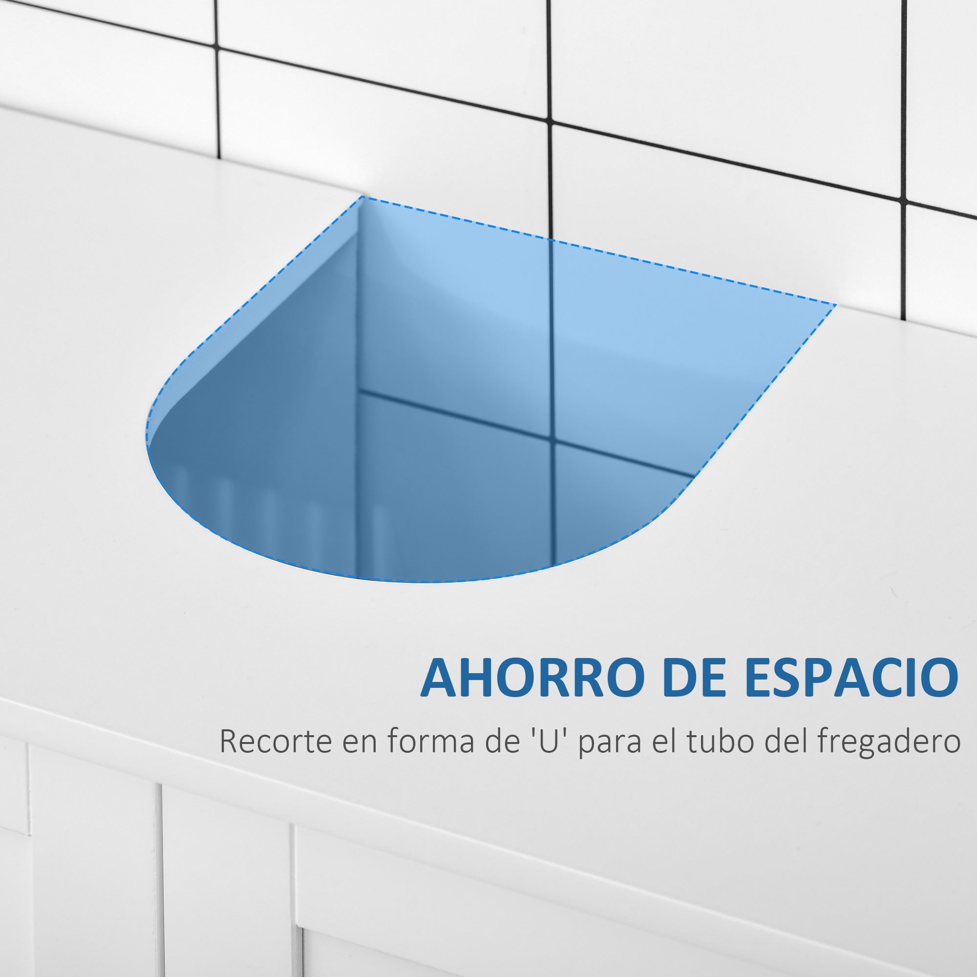 Móvel para Lavatório Branco Moderno com 2 Portas e Prateleira Ajustável 60x30x60cm