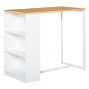 Mesa de Bar Bistrô 115x55x100 cm Branco e Cor de Madeira