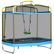 Trampolim para Crianças 3 em 1 Azul Claro 178x118x210 cm