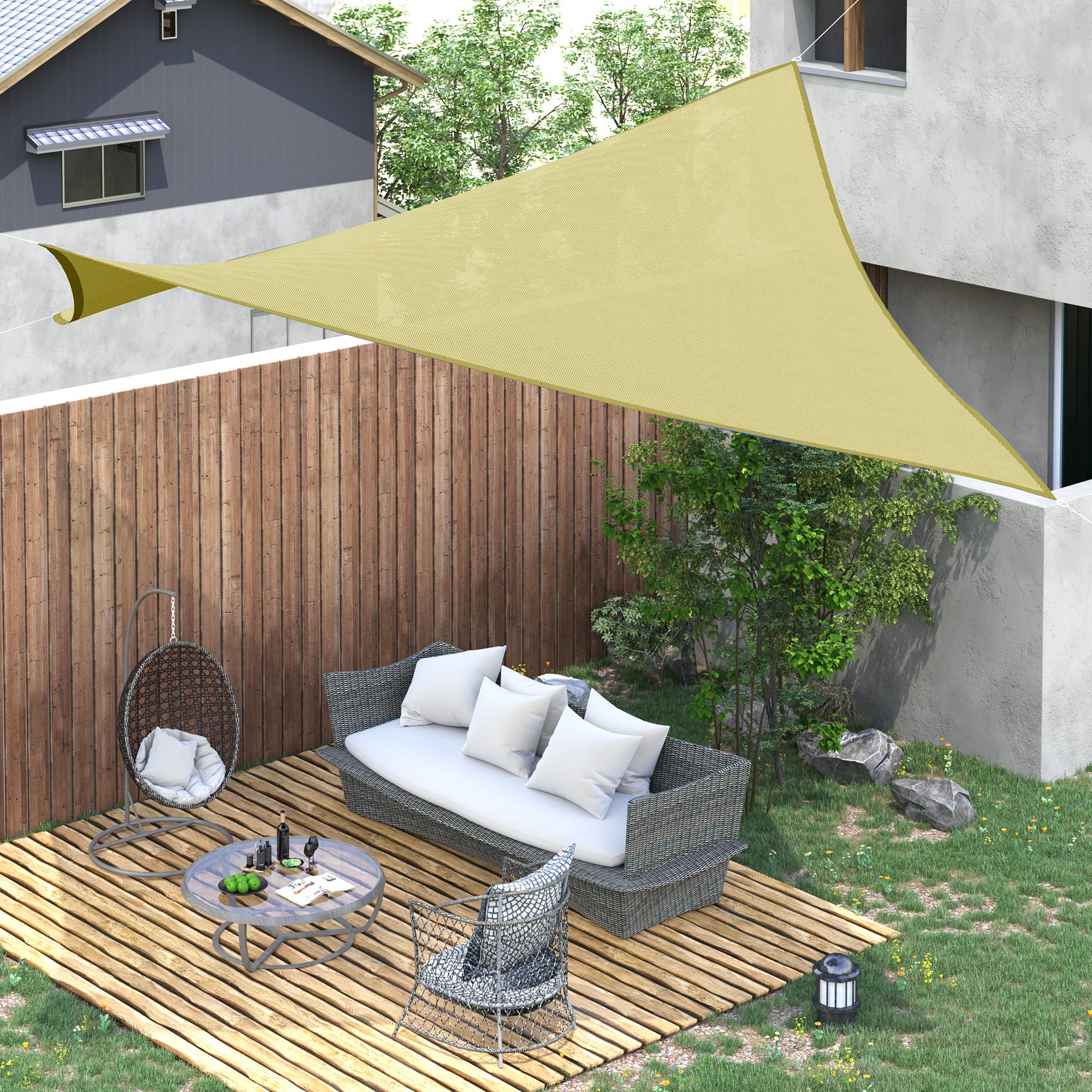 Toldo Vela de Sombra Retangular 400x600 cm Cor de Areia