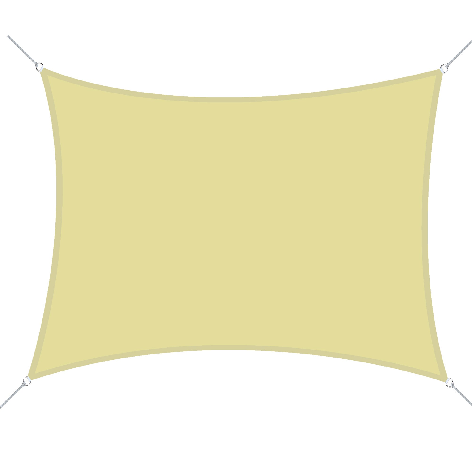 Toldo Vela de Sombra Retangular 400x600 cm Cor de Areia
