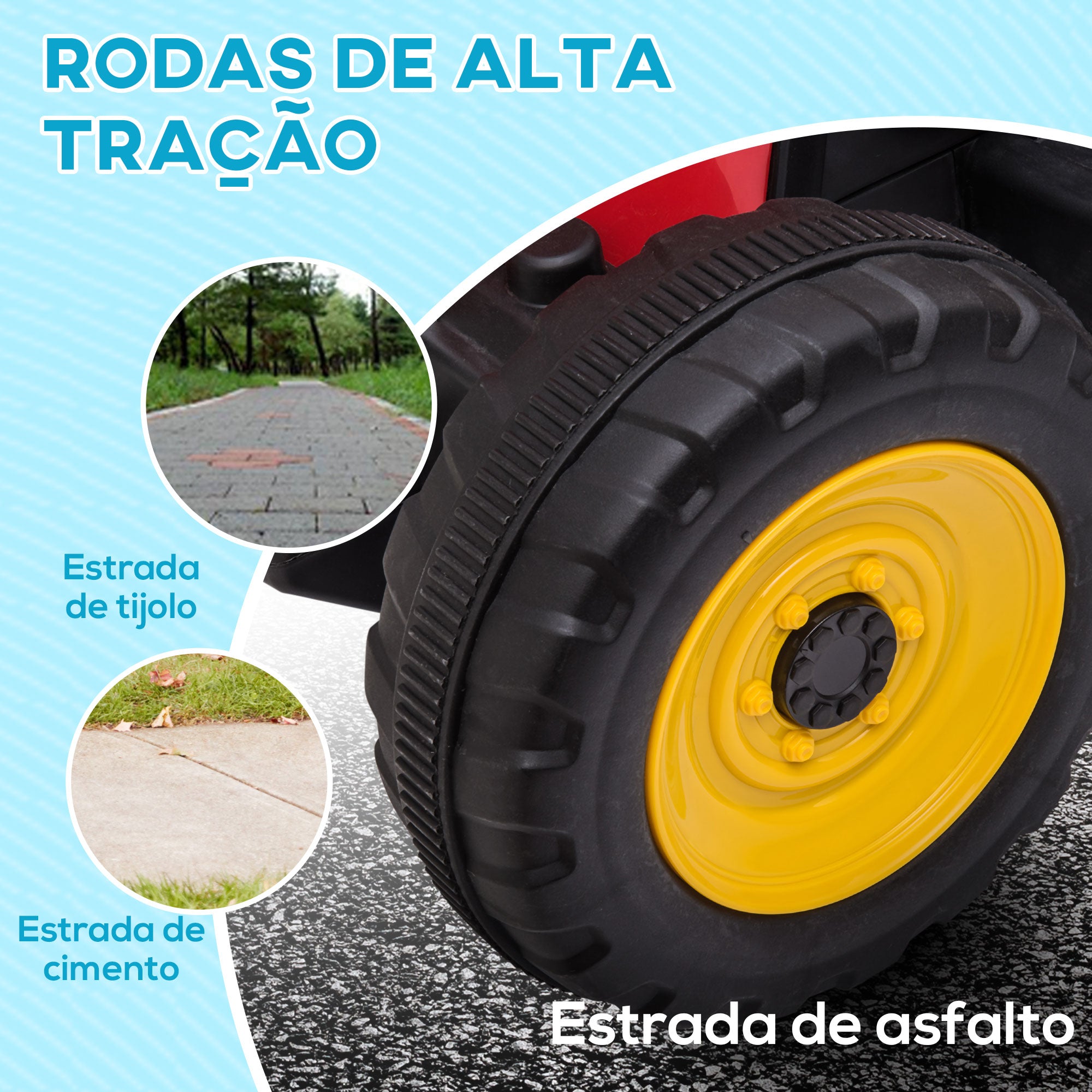 Trator Elétrico Vermelho 136,5x50x52,5 cm para Crianças 3-6 Anos com Controlo Remoto e Música MP3