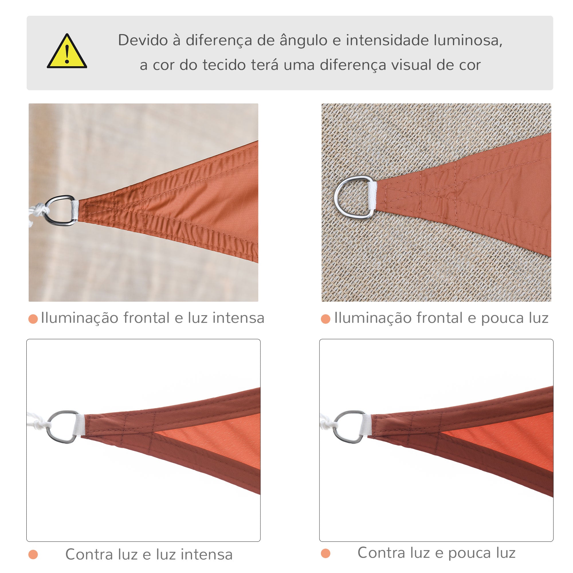 Vela de Sombra Triangular Terracota 300x300x300 cm