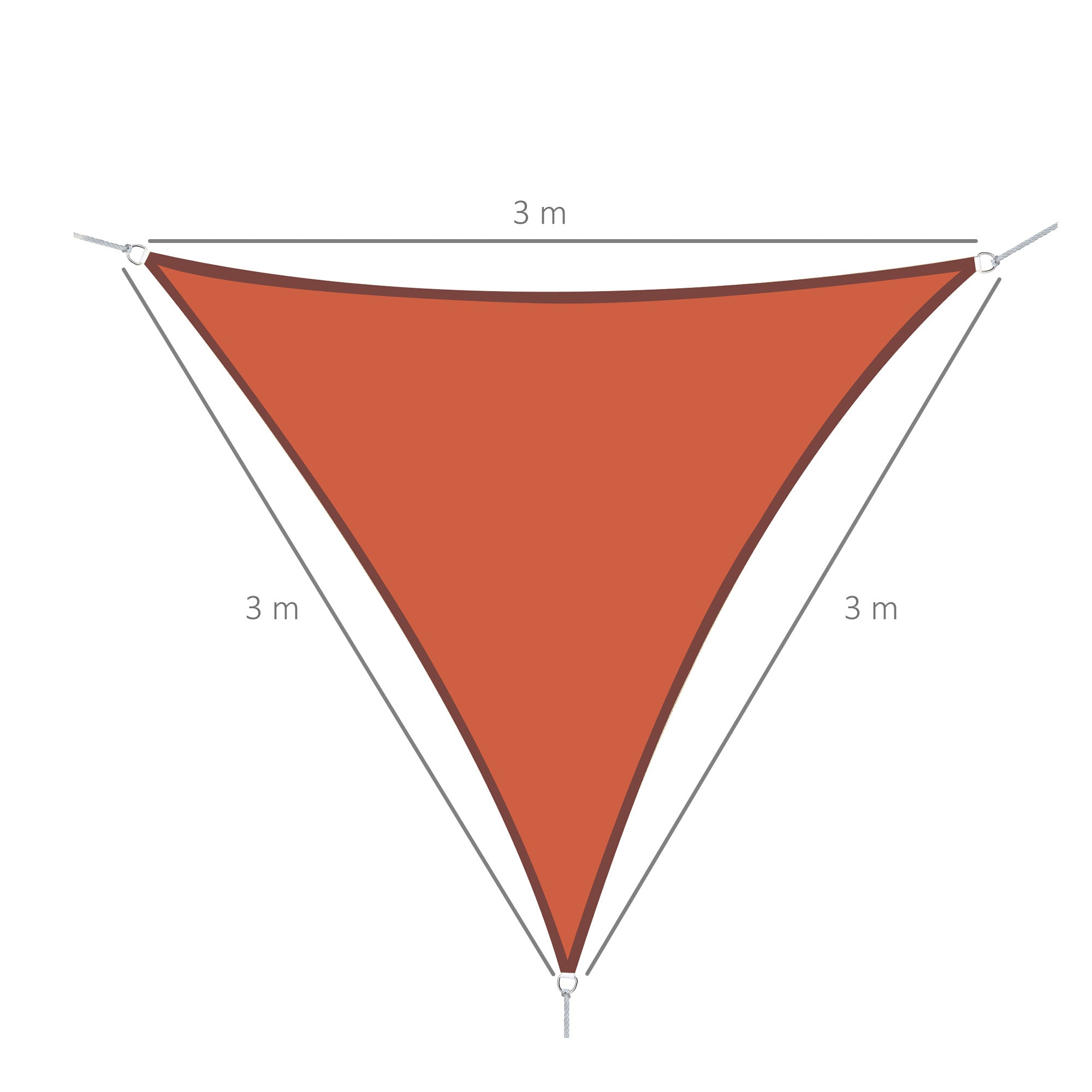 Vela de Sombra Triangular Terracota 300x300x300 cm