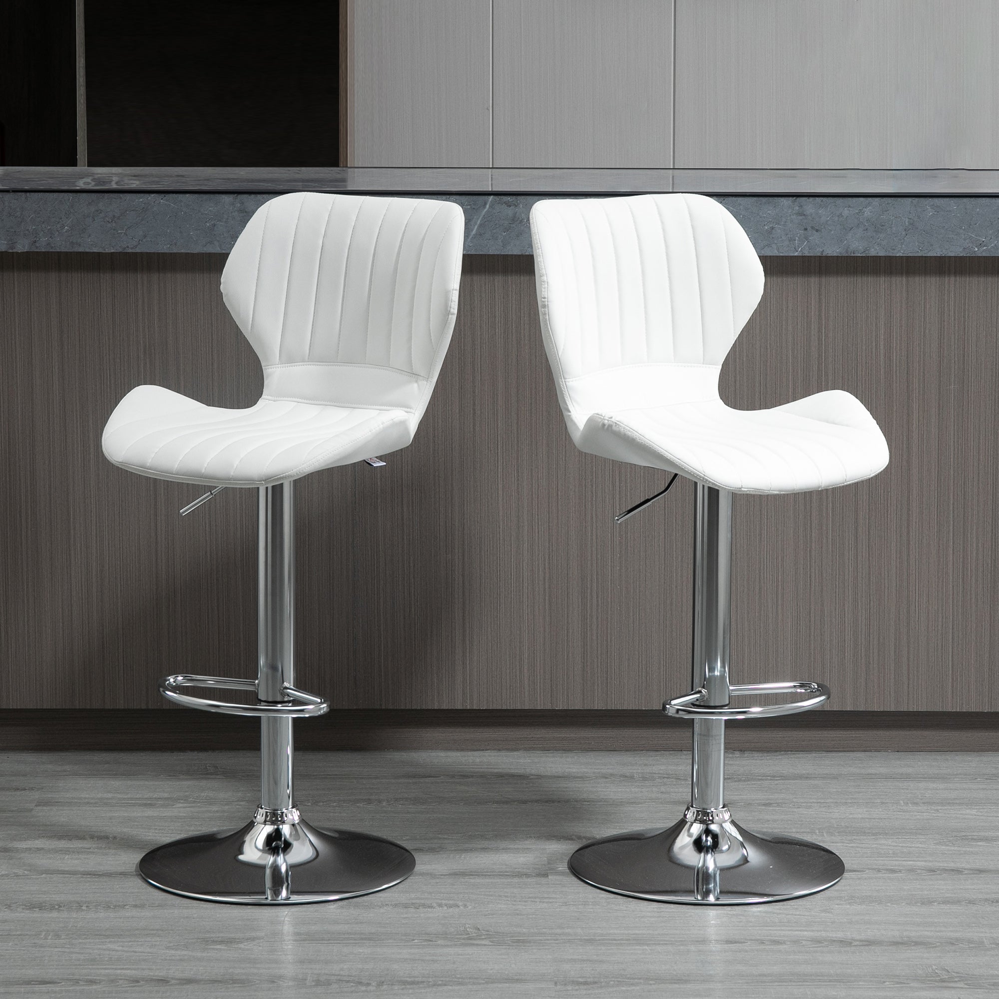 Bancos de Bar Altura Ajustável 91,5-113,5cm Branco